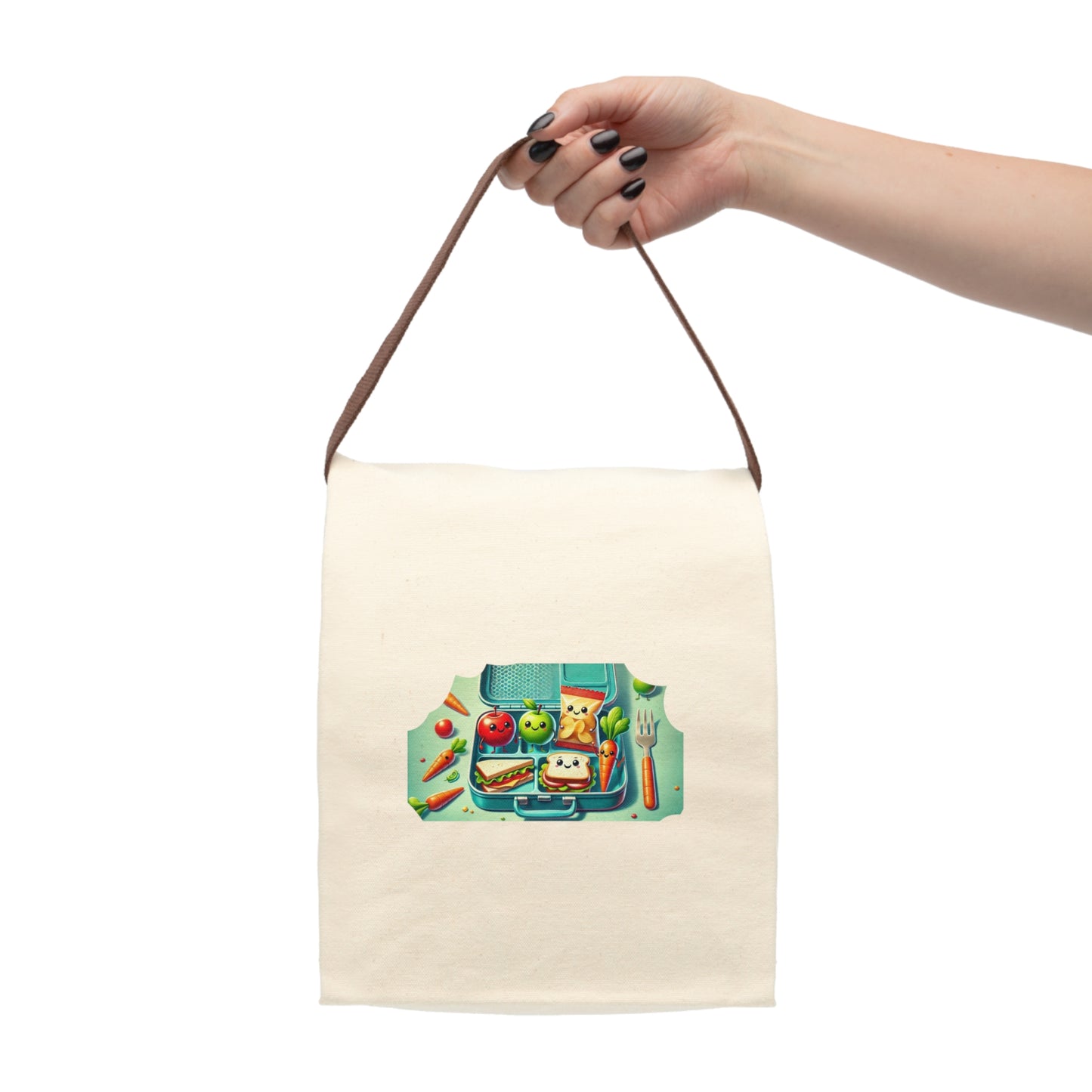 Lunch Time Canvas Lunch Bag With Strap