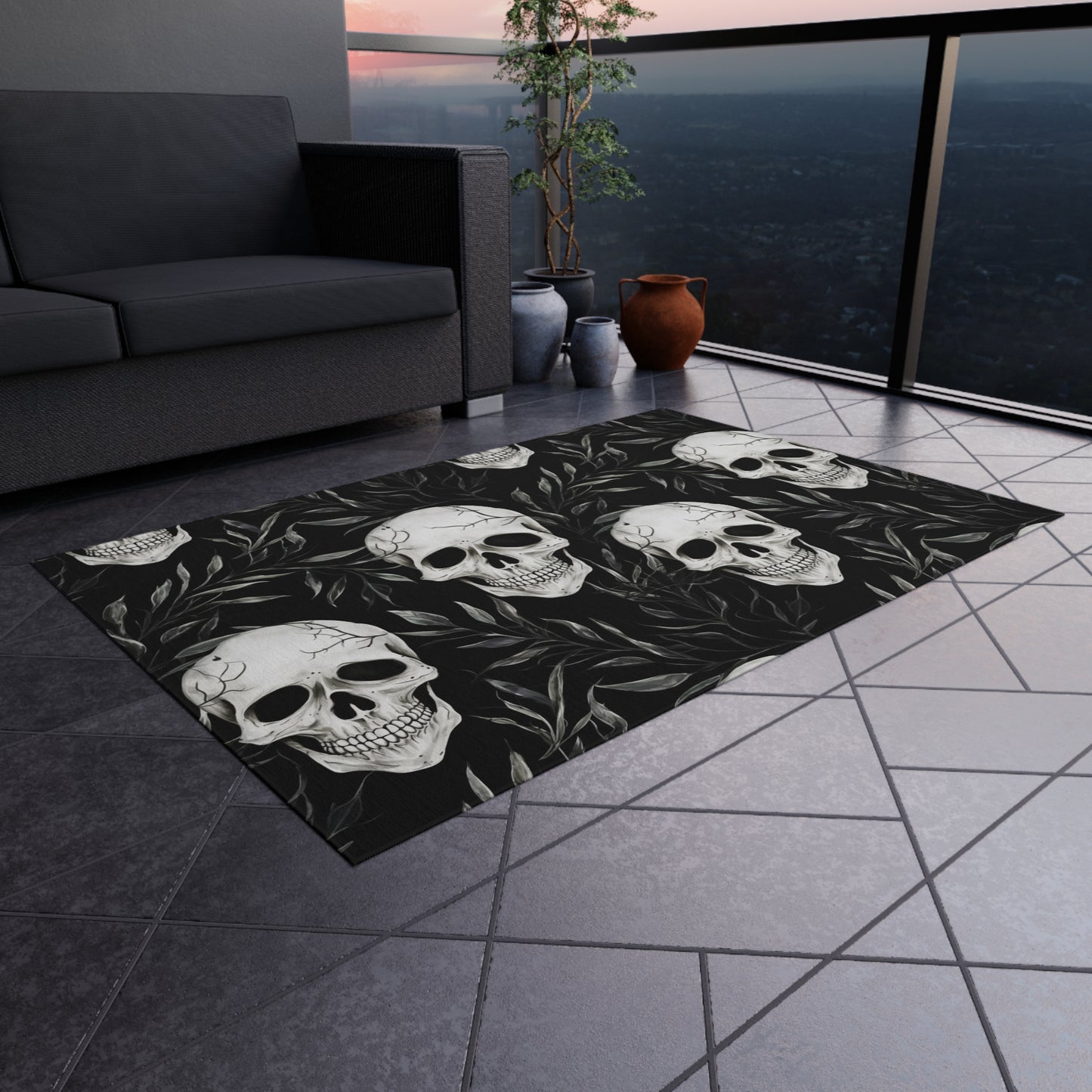 Halloween Skeleton Outdoor Rug