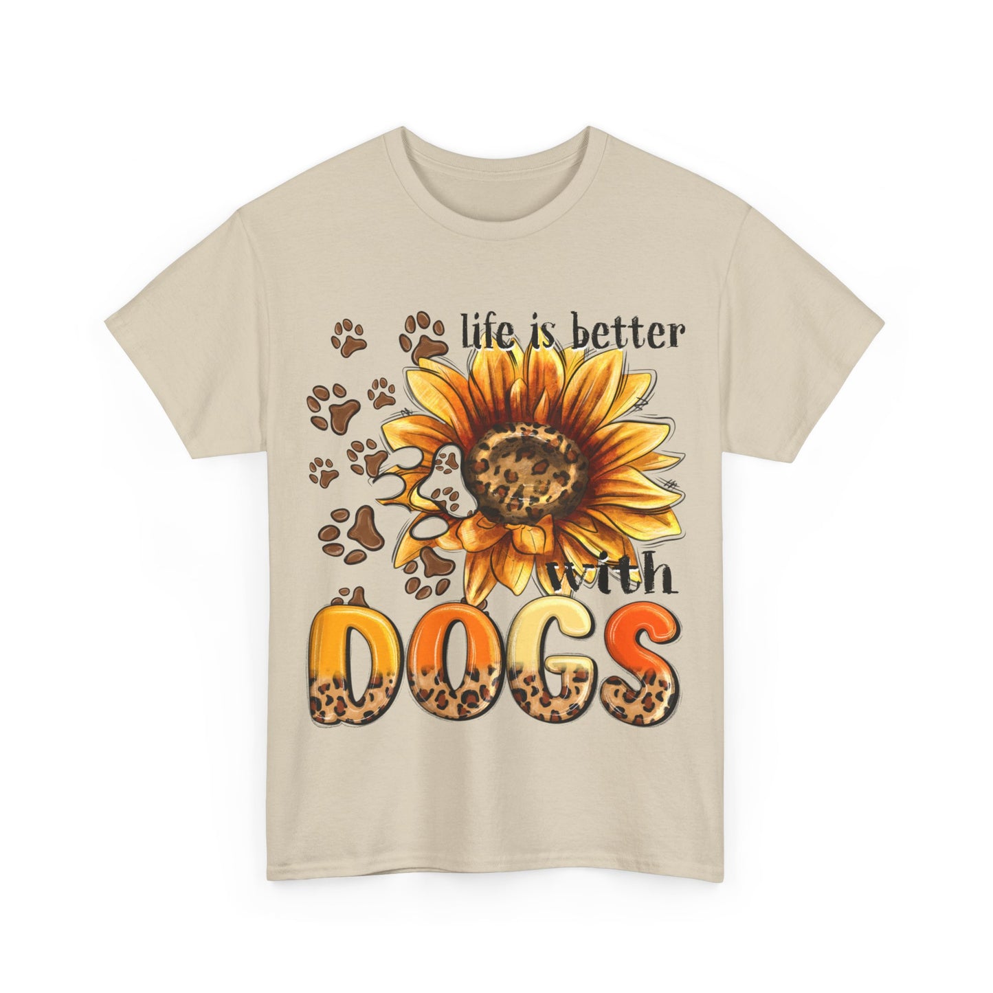 Life Is Better With Dogs Unisex Heavy Cotton Tee