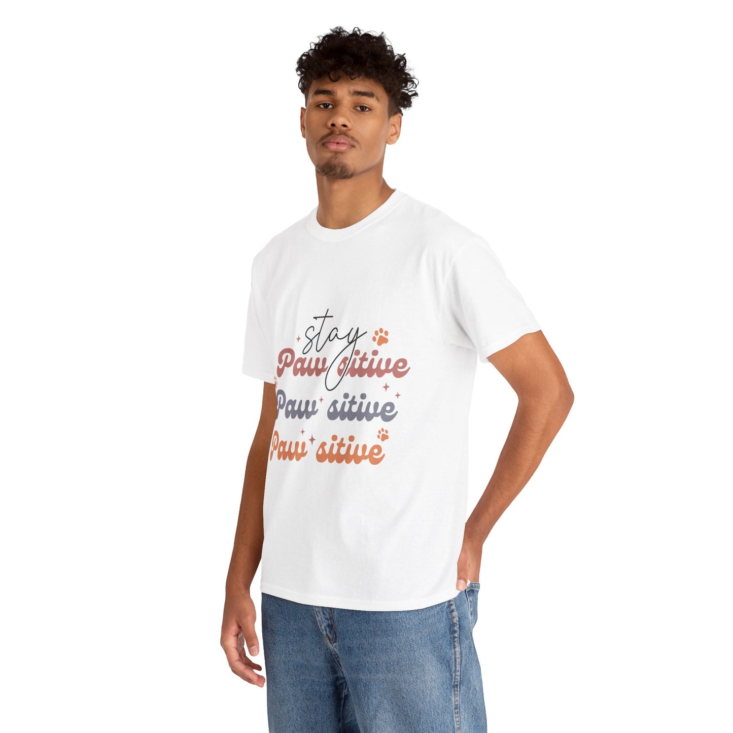 Stay Paw Sitive Unisex Heavy Cotton Tee