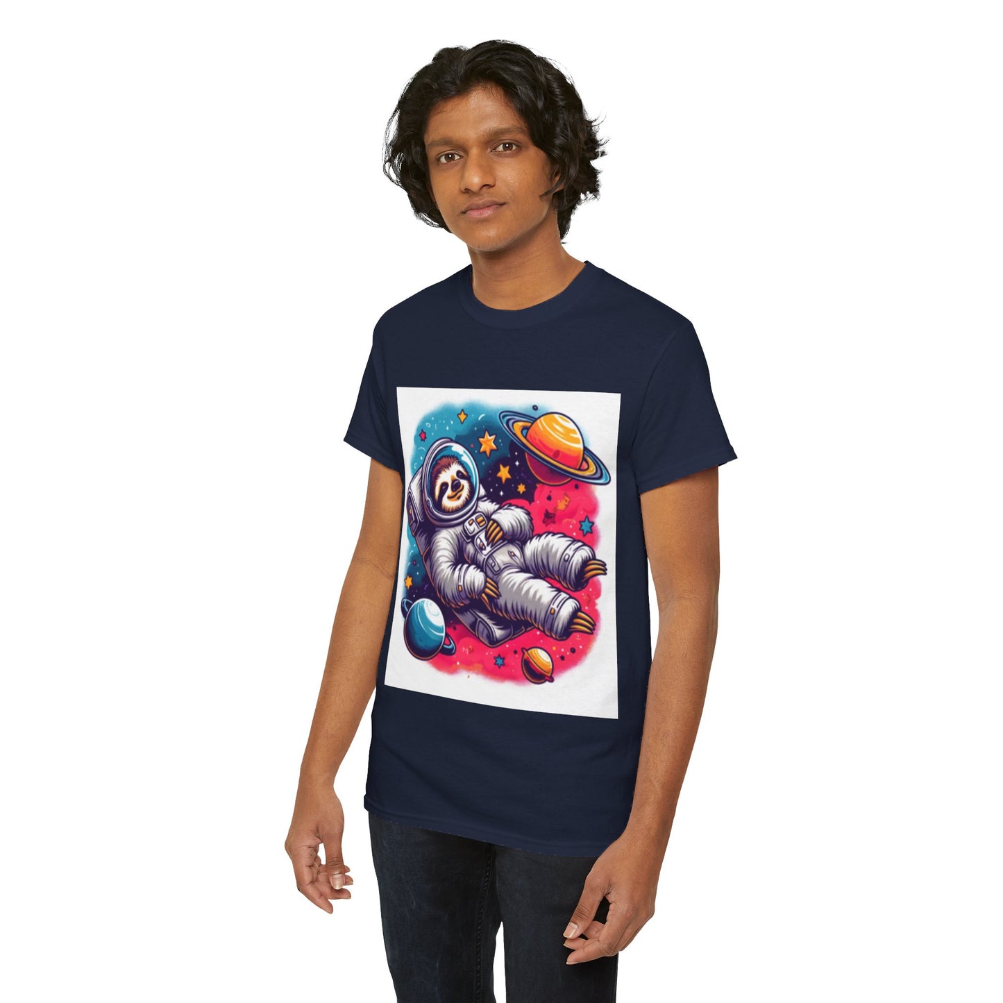 Sloth In Space Unisex Heavy Cotton Tee