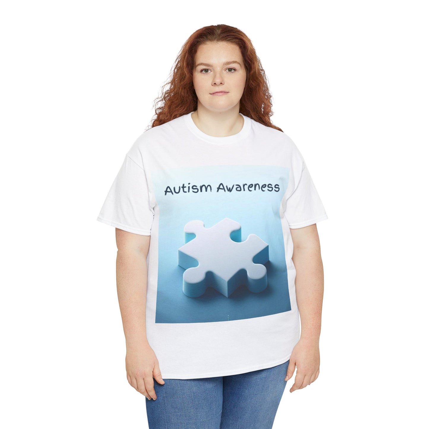 Autism Awareness Puzzle Piece Unisex Heavy Cotton Tee