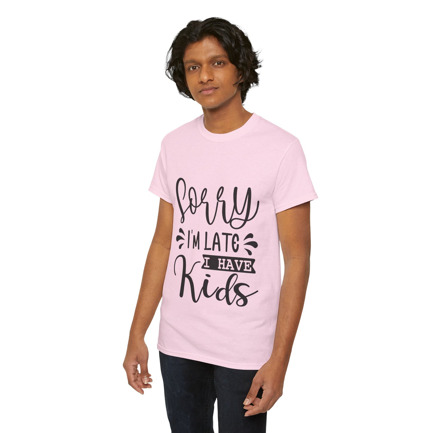 Sorry I'm Late I have Kids Unisex Heavy Cotton Tee