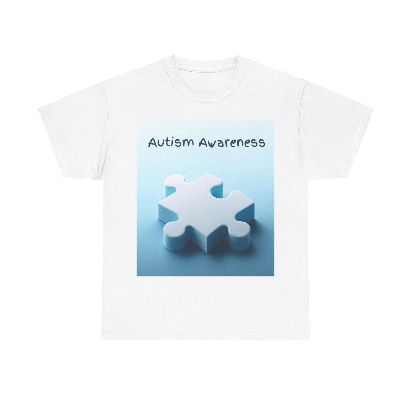 Autism Awareness Puzzle Piece Unisex Heavy Cotton Tee