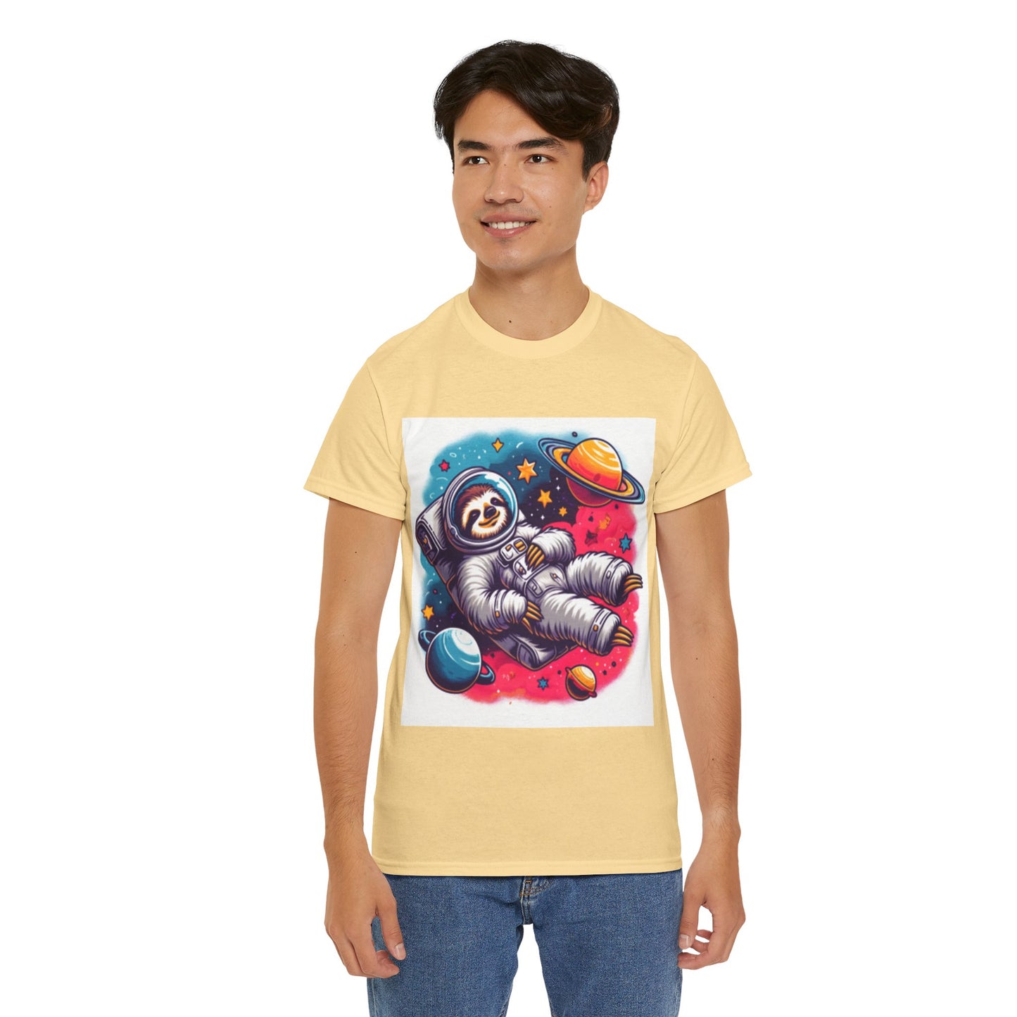 Sloth In Space Unisex Heavy Cotton Tee