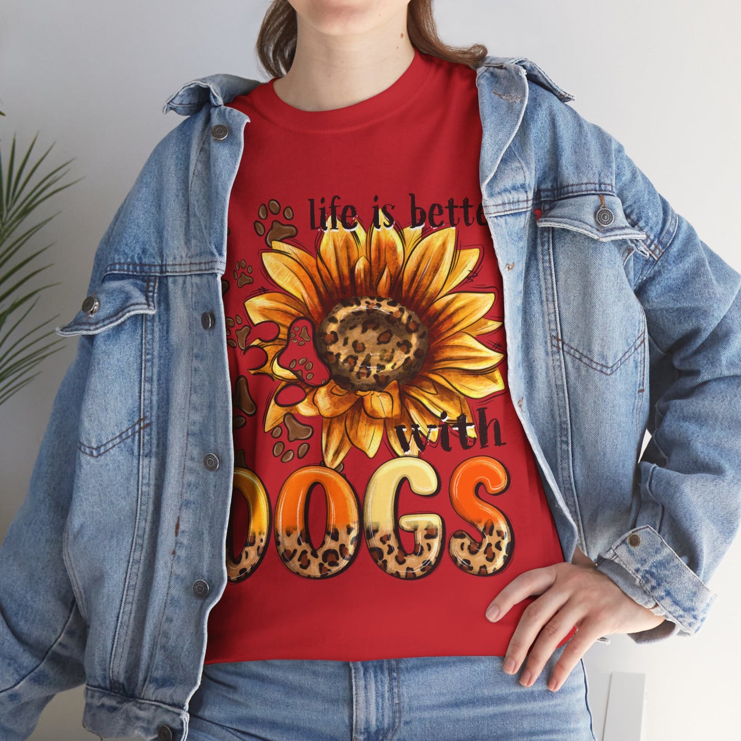 Life Is Better With Dogs Unisex Heavy Cotton Tee