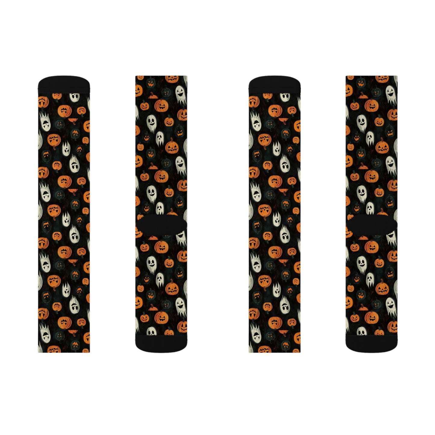 Pumpkin and Ghosts Halloween Socks Sublimation Socks