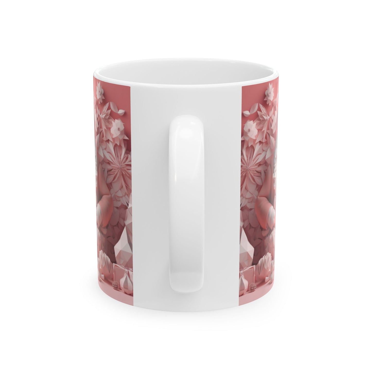 Pink Santa Ceramic Mug, (11oz, 15oz)