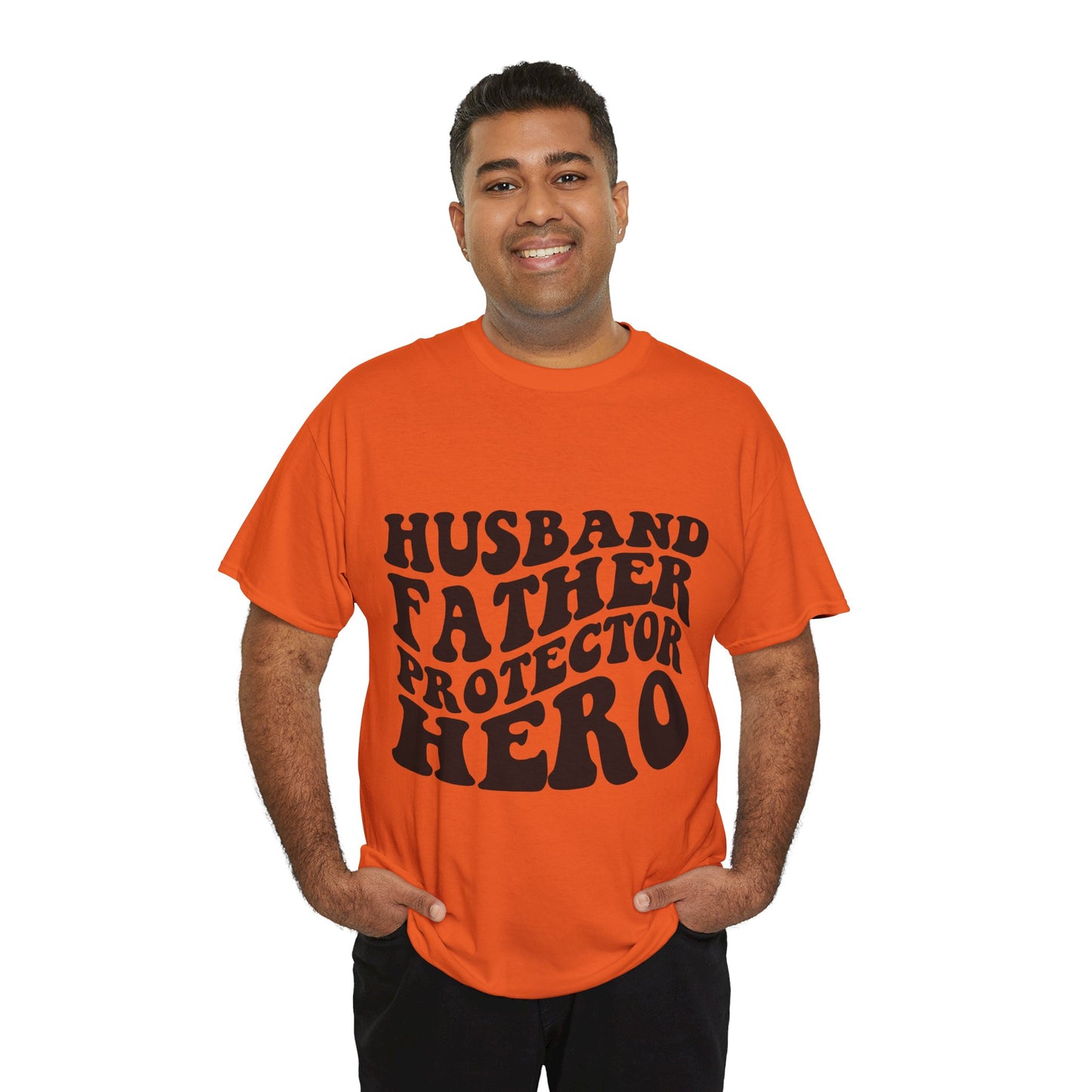 Husband Father Protector Hero Unisex Heavy Cotton Tee