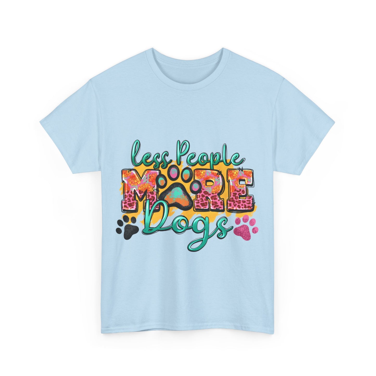 Less People More Dogs Unisex Heavy Cotton Tee