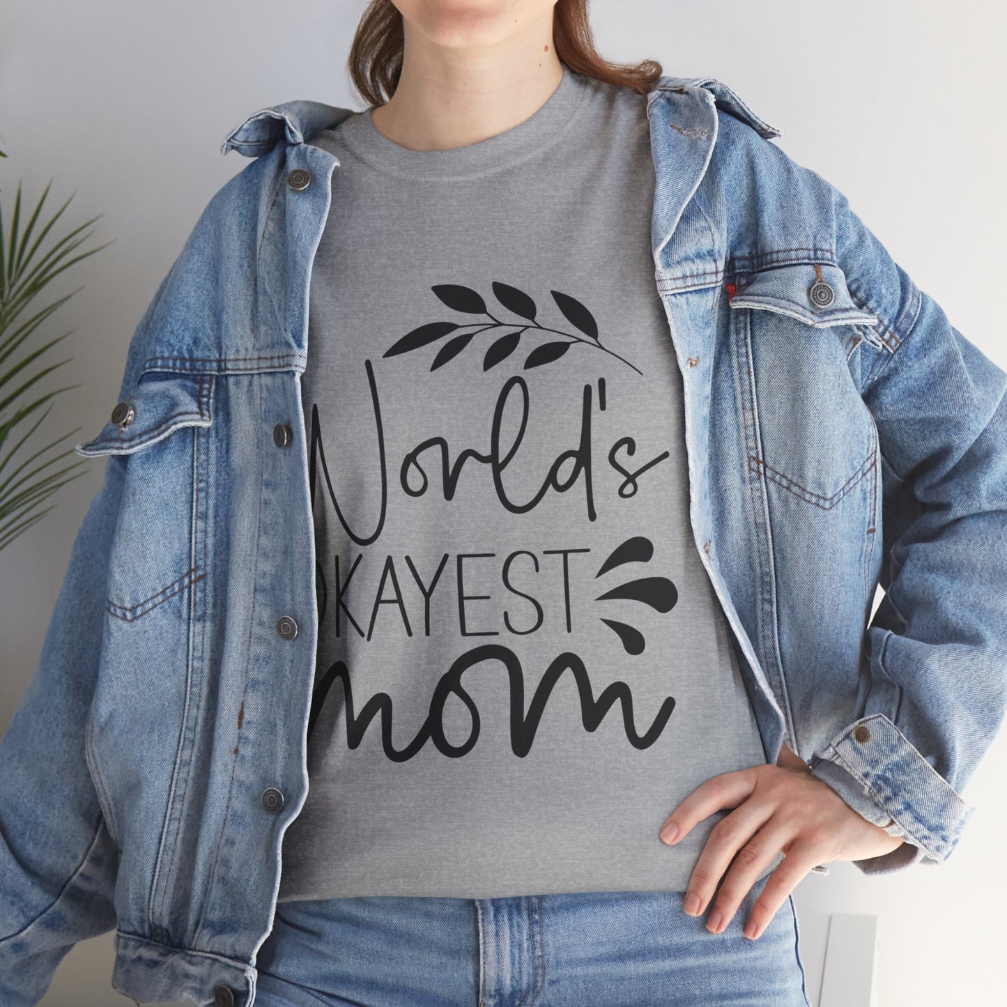 World's Okayest Mom Unisex Heavy Cotton Tee