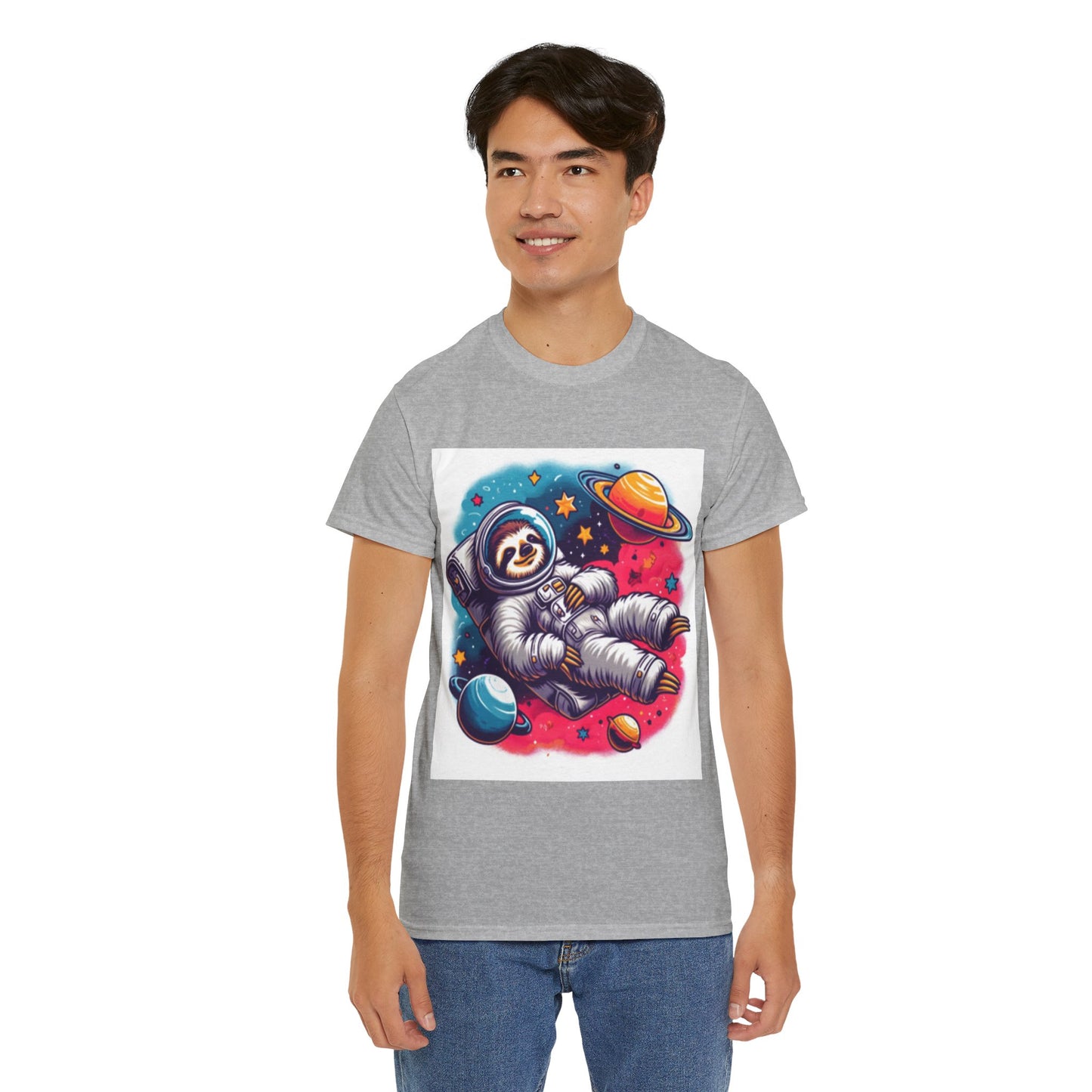 Sloth In Space Unisex Heavy Cotton Tee