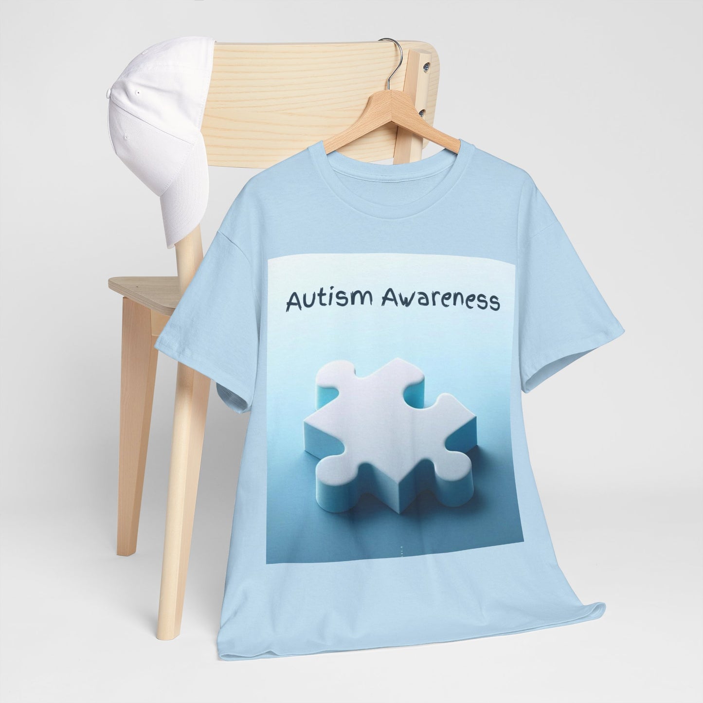 Autism Awareness Puzzle Piece Unisex Heavy Cotton Tee