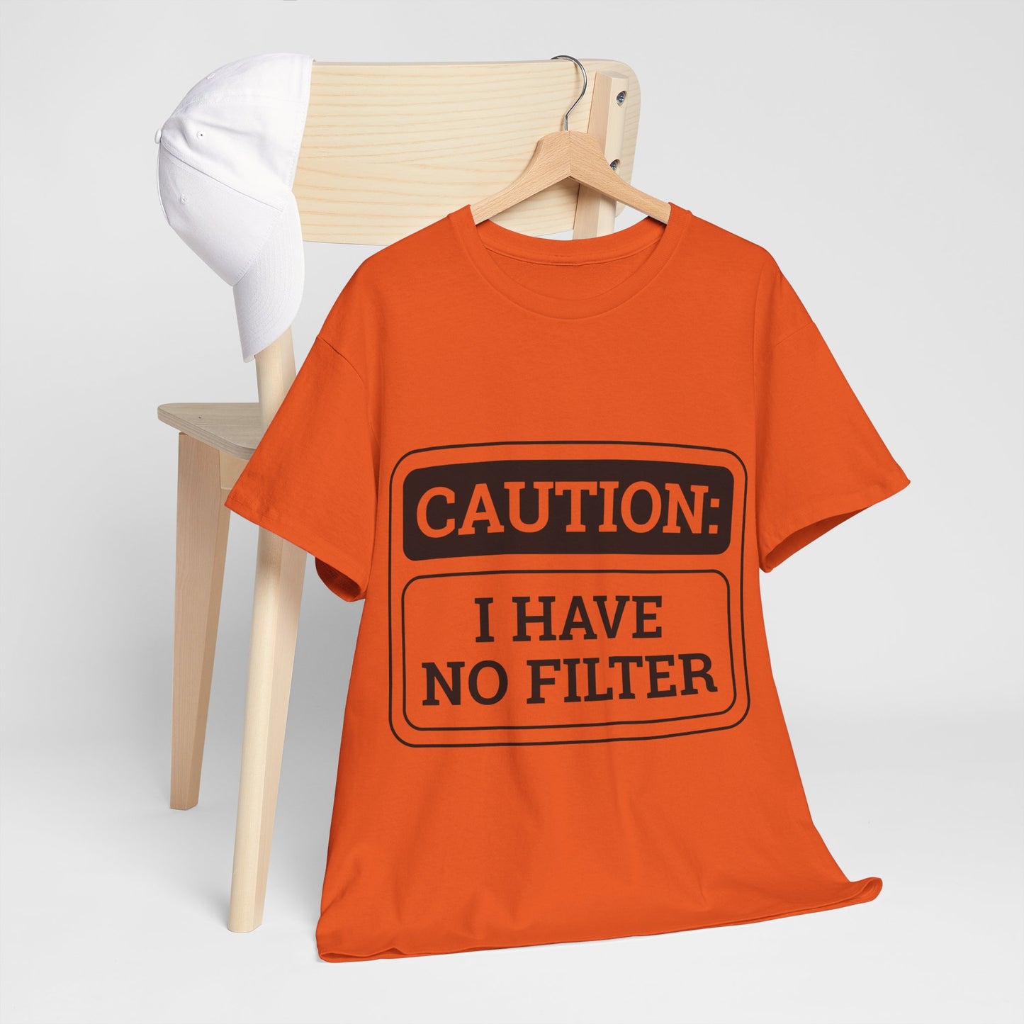 Caution I Have No Filter Unisex Heavy Cotton Tee