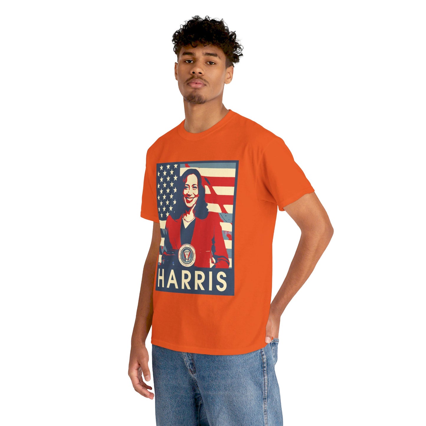 Kamala Harris American Flag Unisex Heavy Cotton Tee