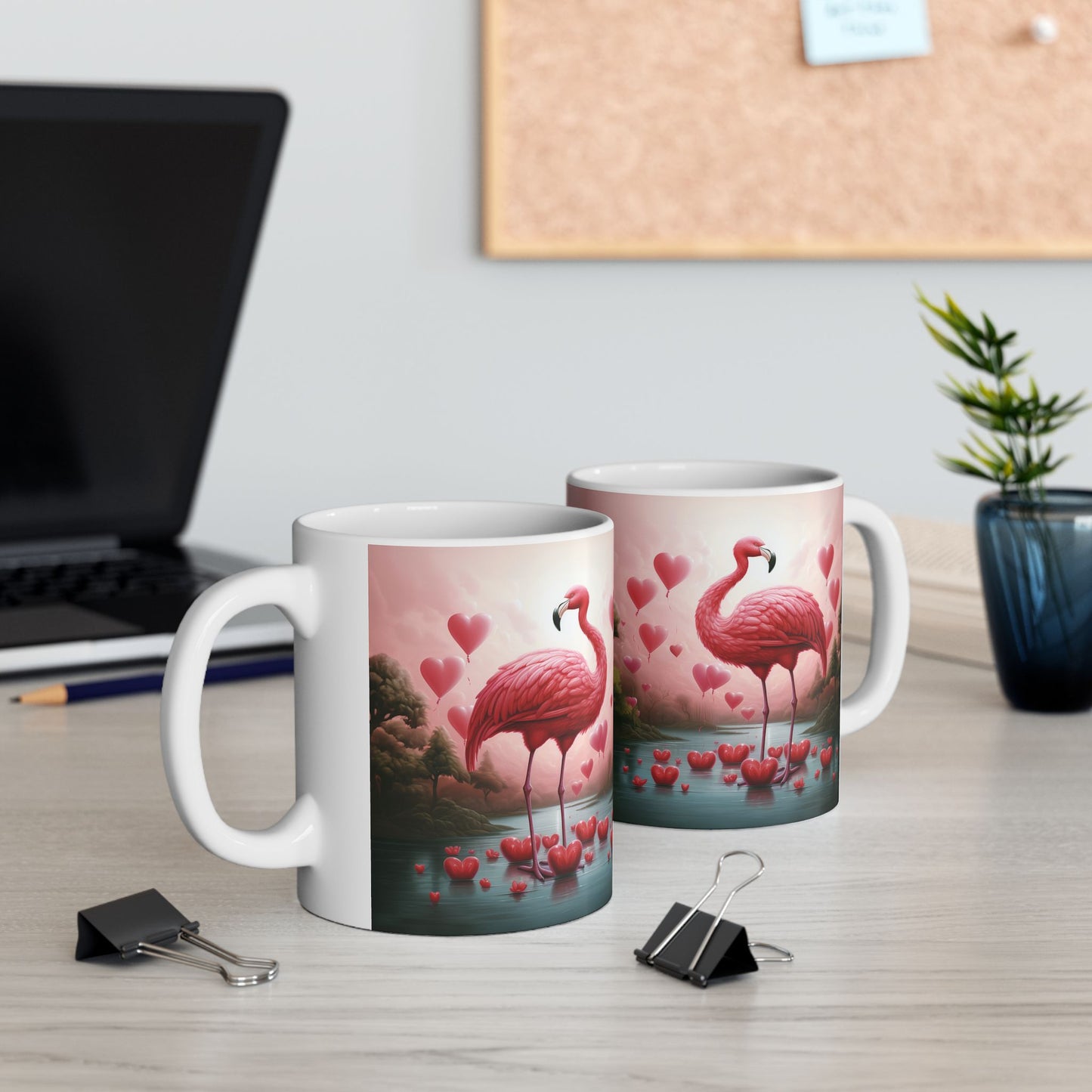 Flamingo Love Ceramic Mug, (11oz, 15oz)