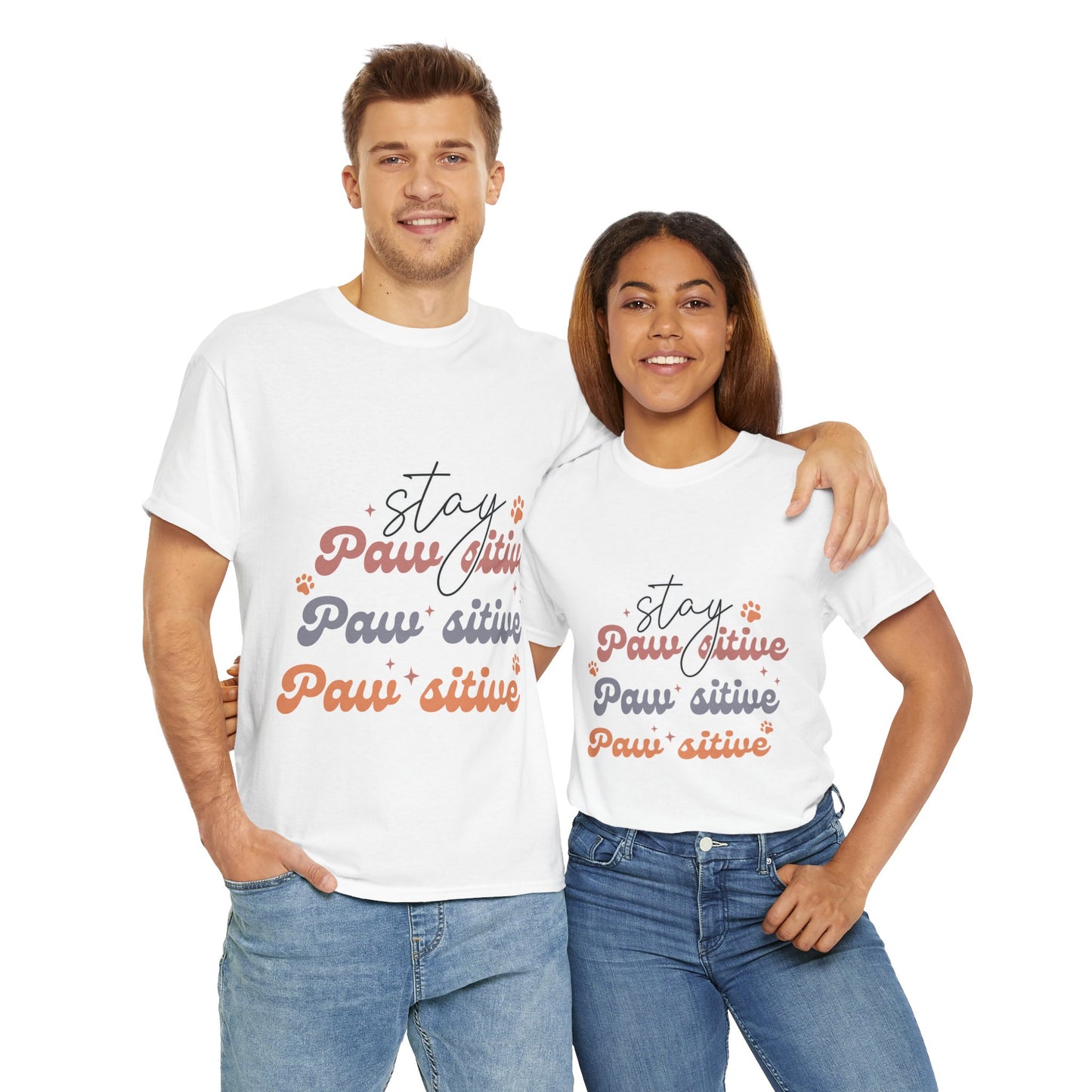 Stay Paw Sitive Unisex Heavy Cotton Tee