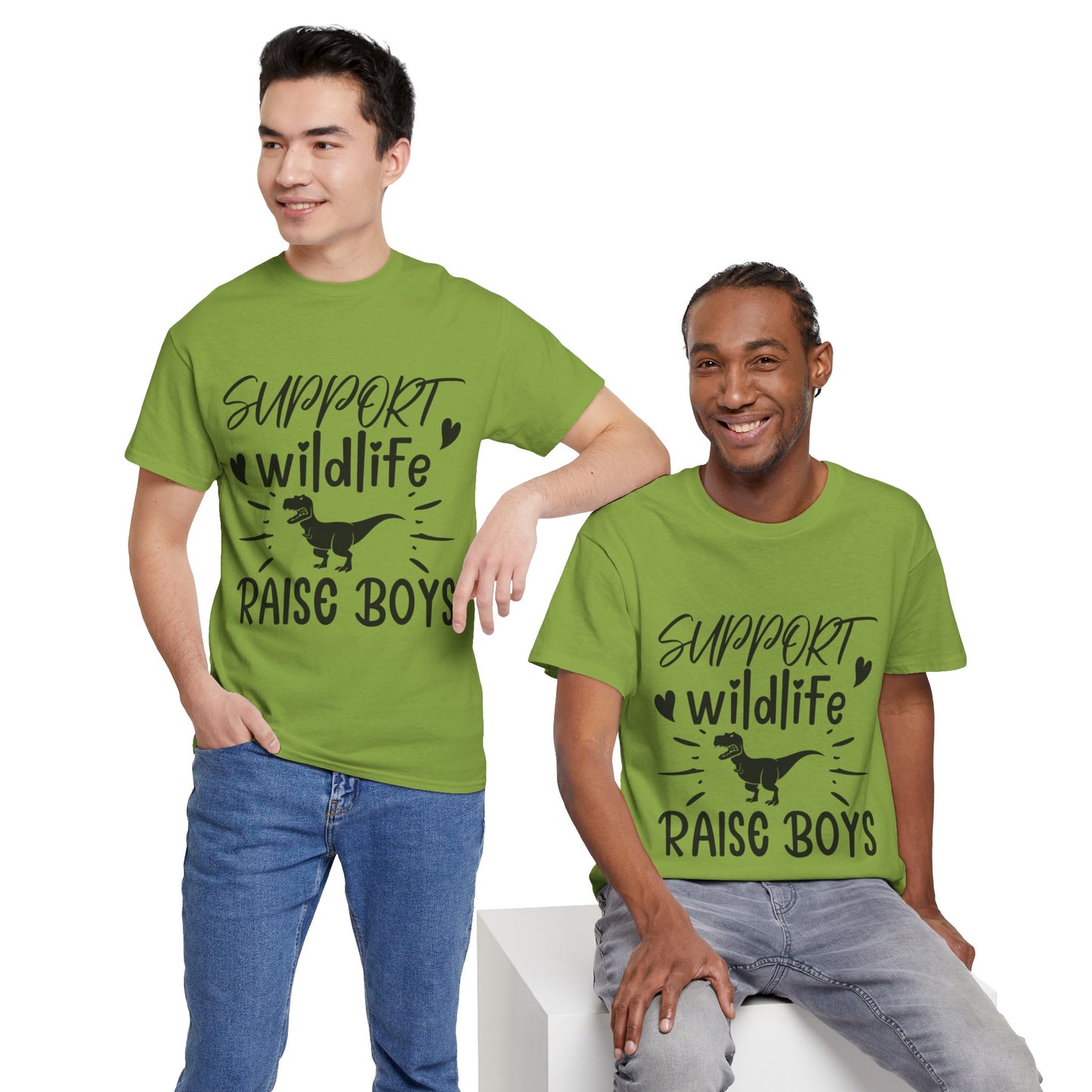 Support Wildlife Raise Boys Unisex Heavy Cotton Tee