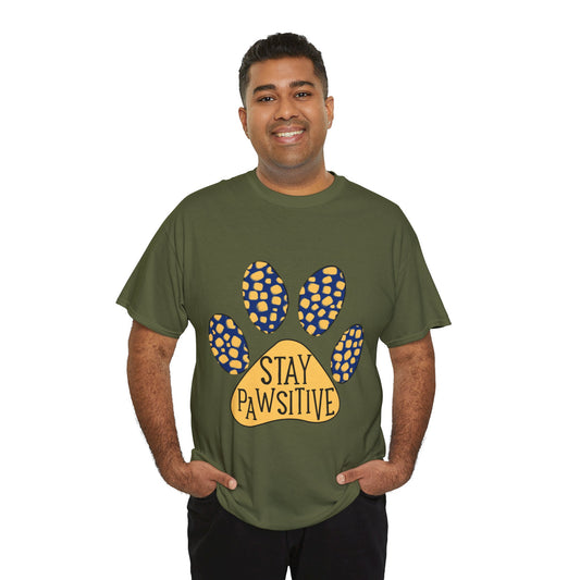 Stay Pawsitive Unisex Heavy Cotton Tee