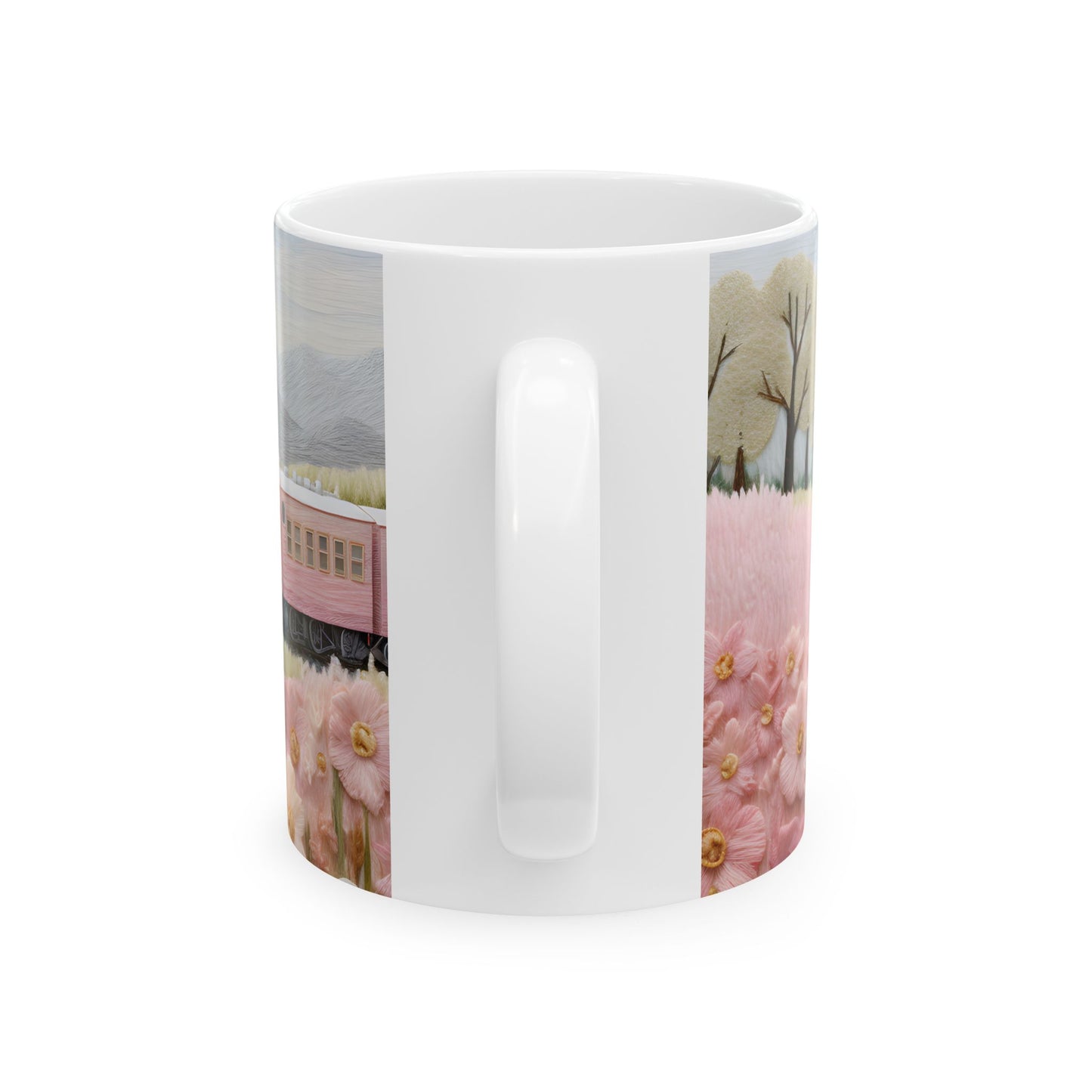 Pink Train Ceramic Mug, (11oz, 15oz)