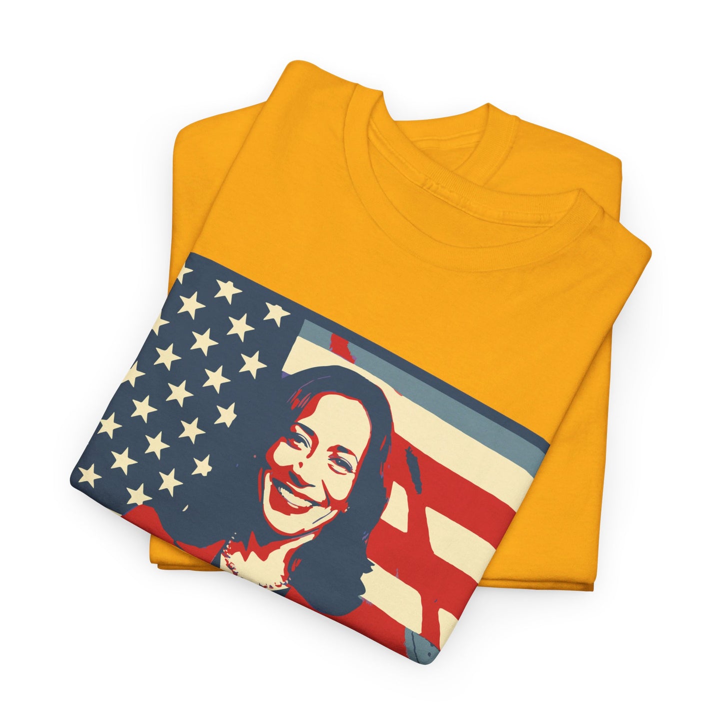 Kamala Harris American Flag Unisex Heavy Cotton Tee