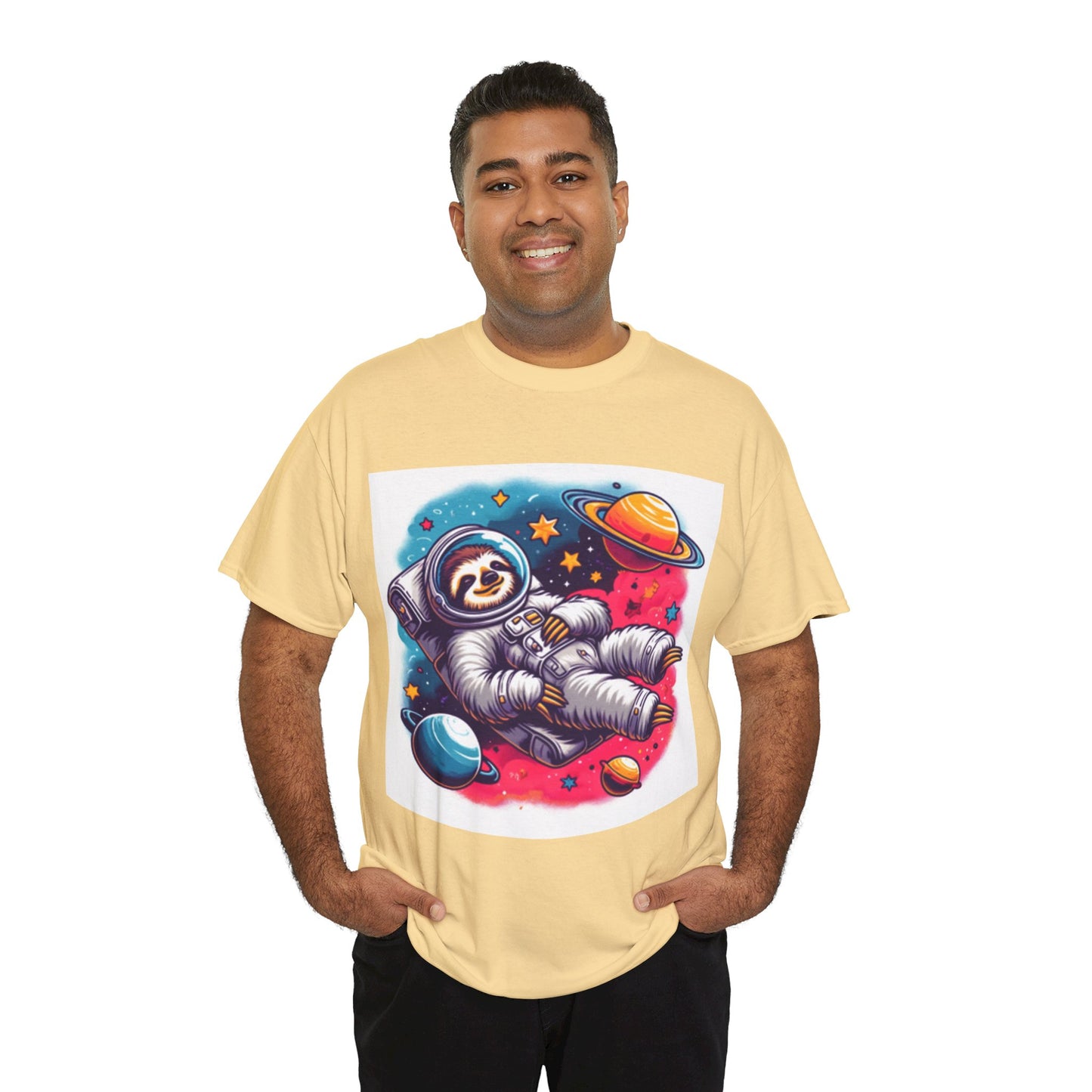 Sloth In Space Unisex Heavy Cotton Tee