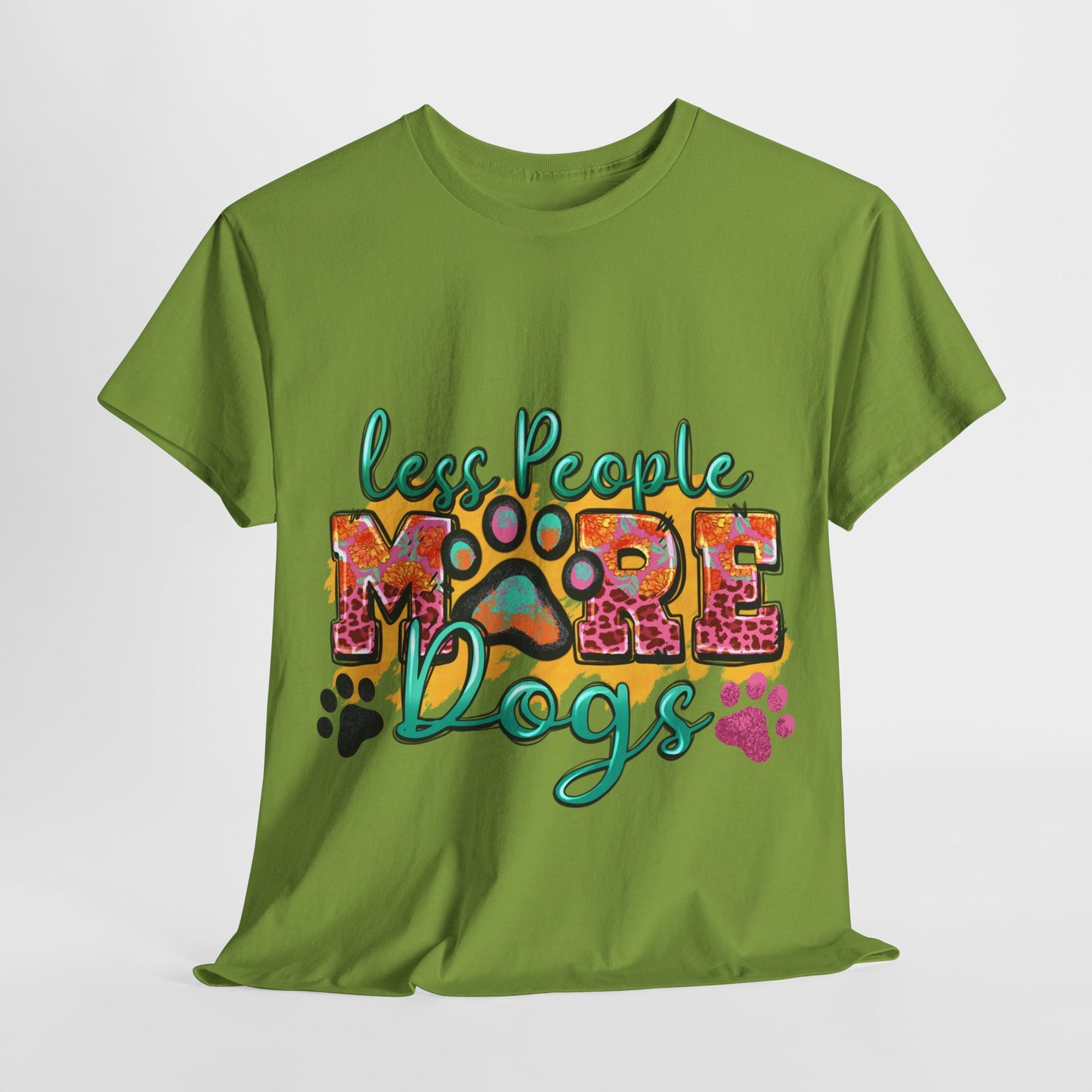 Less People More Dogs Unisex Heavy Cotton Tee