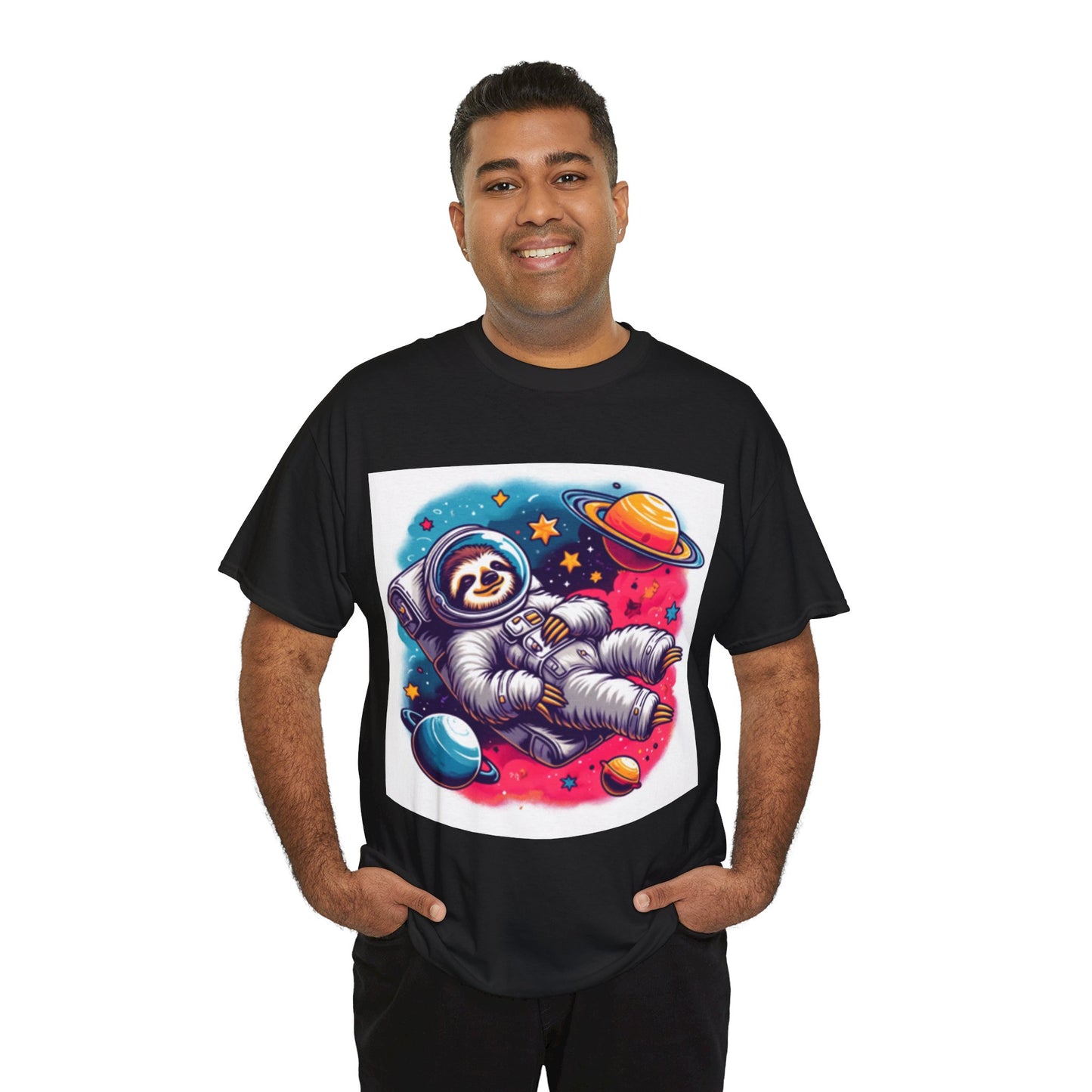 Sloth In Space Unisex Heavy Cotton Tee