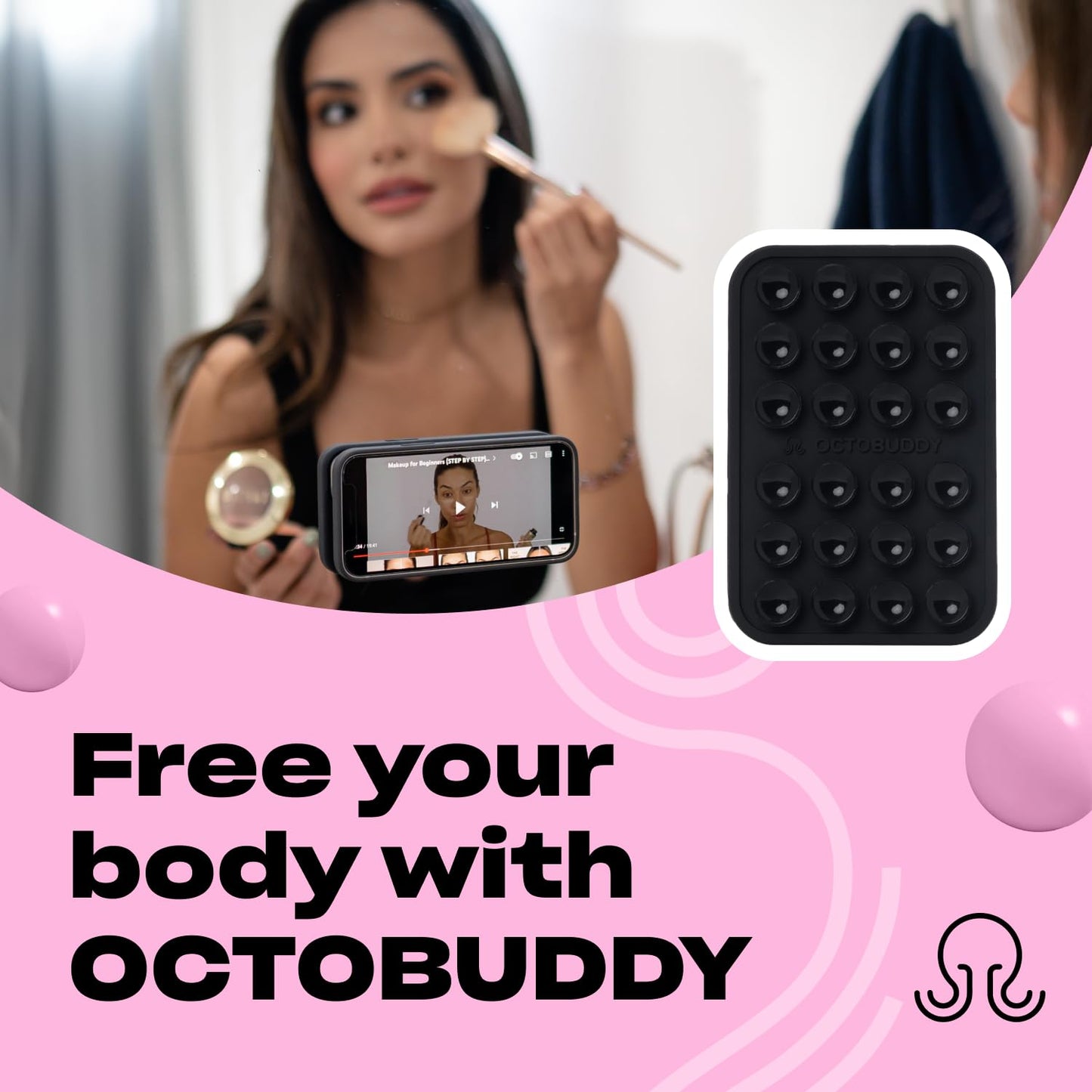 OCTOBUDDY - Silicone Suction Phone Case Adhesive Mount - Hands-Free, Strong Grip Holder for Selfies & Videos - Durable, Easy to Use - iPhone & Android Compatible - 2.25″ x 3.25″, Darth Vader