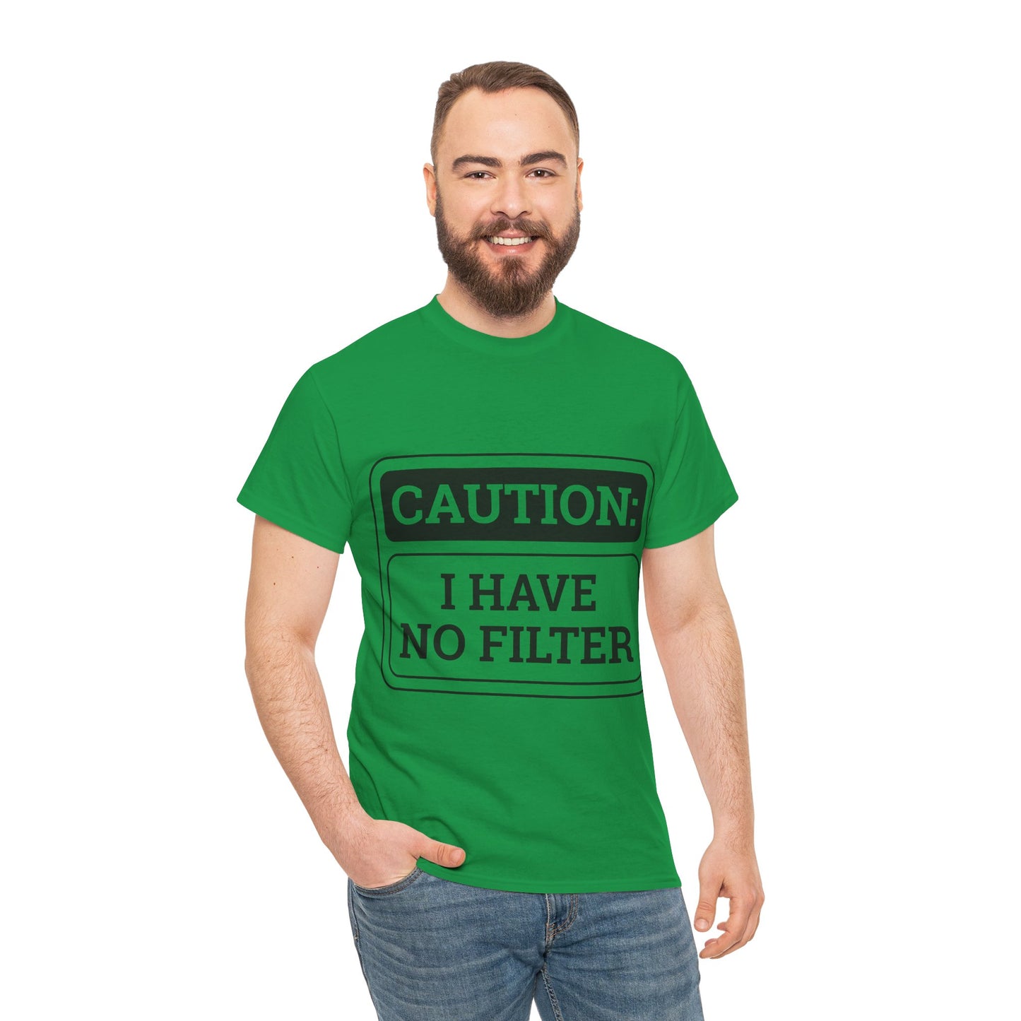 Caution I Have No Filter Unisex Heavy Cotton Tee