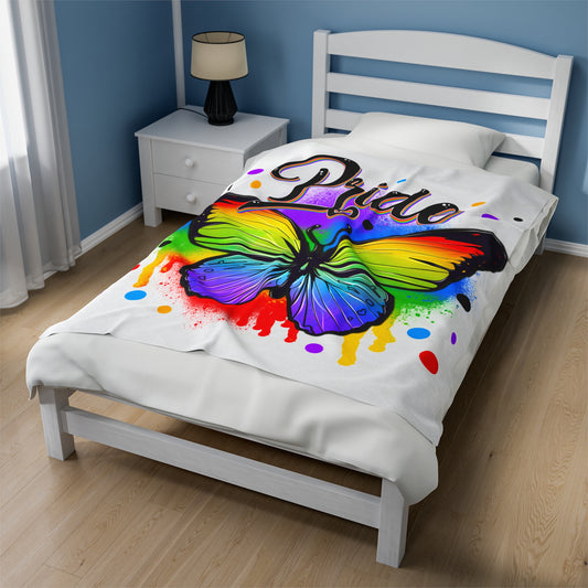 Pride Butterfly Velveteen Plush Blanket