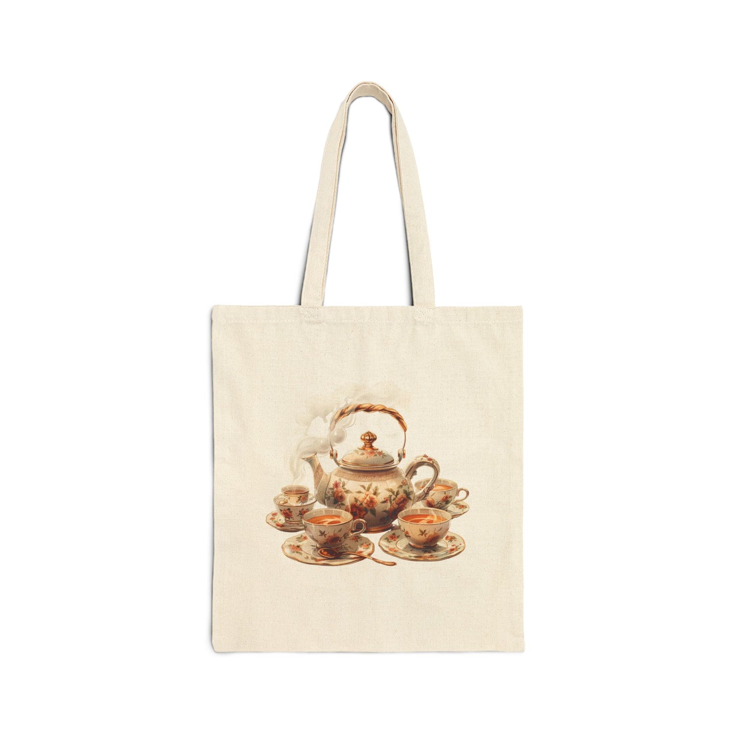 High Tea Cottagecore Cotton Canvas Tote Bag