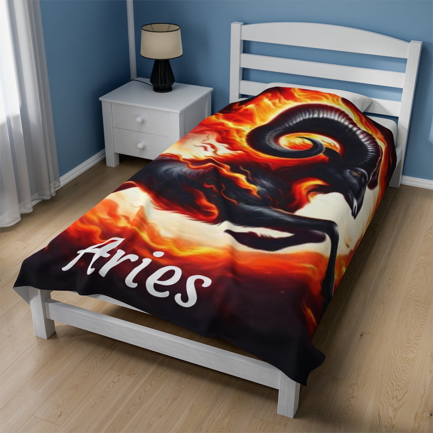 Aries Zodiac Sign Velveteen Plush Blanket