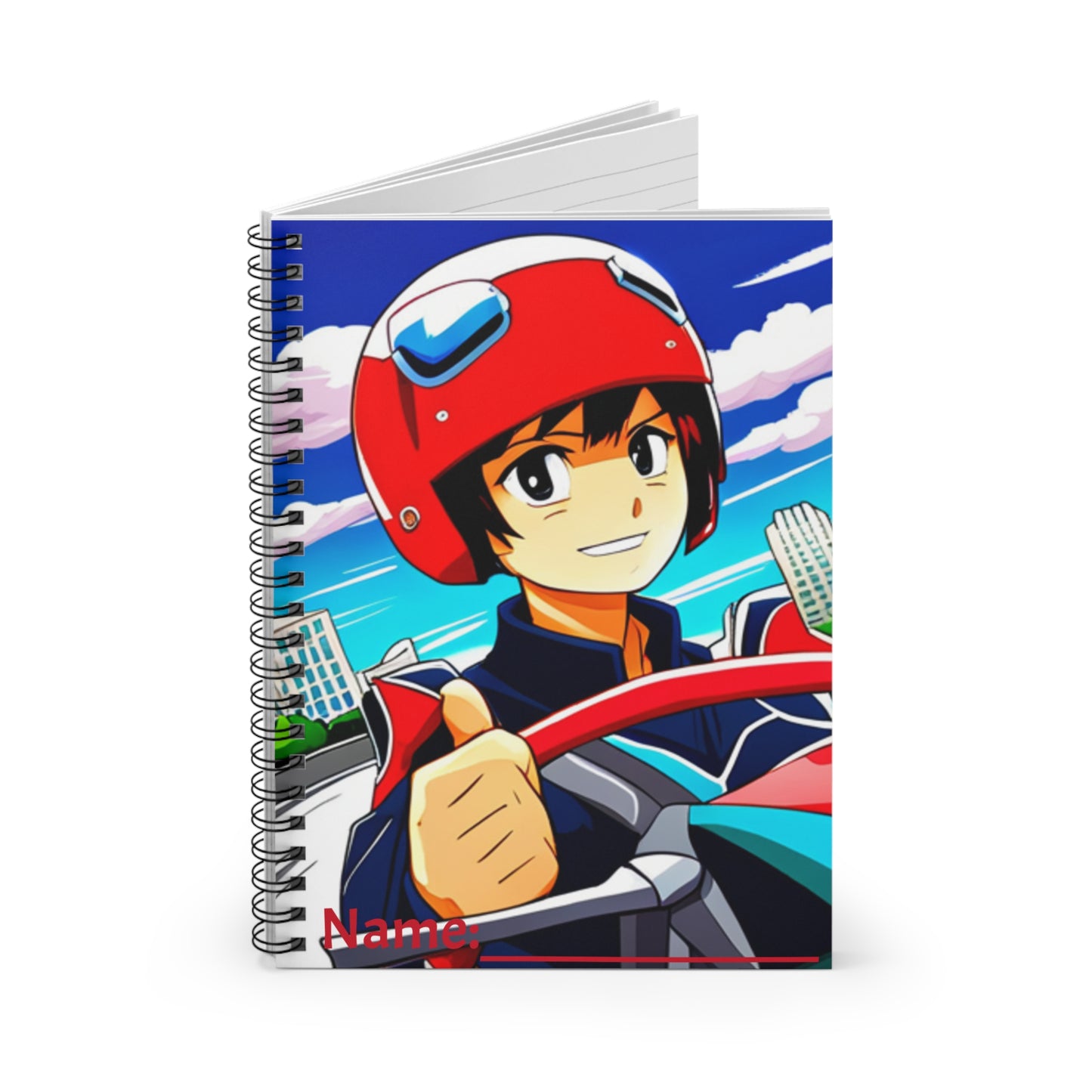 Anime Boy Spiral Notebook - Ruled Line