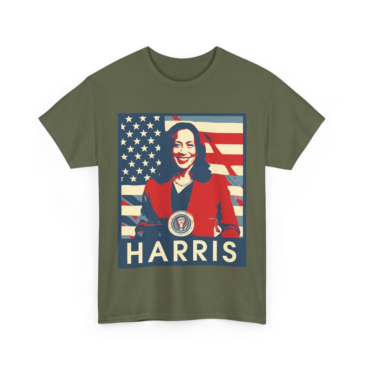 Kamala Harris American Flag Unisex Heavy Cotton Tee