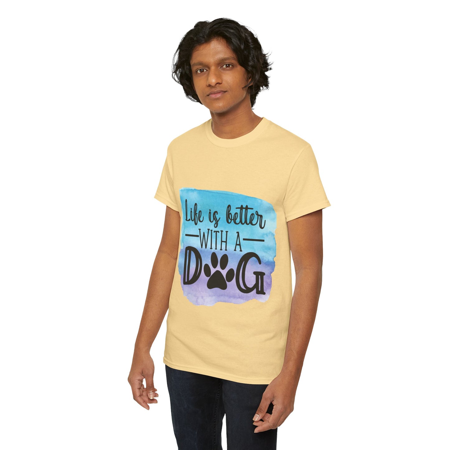 Life Is Better With A Dog Unisex Heavy Cotton Tee