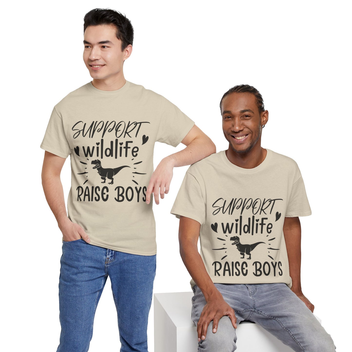 Support Wildlife Raise Boys Unisex Heavy Cotton Tee