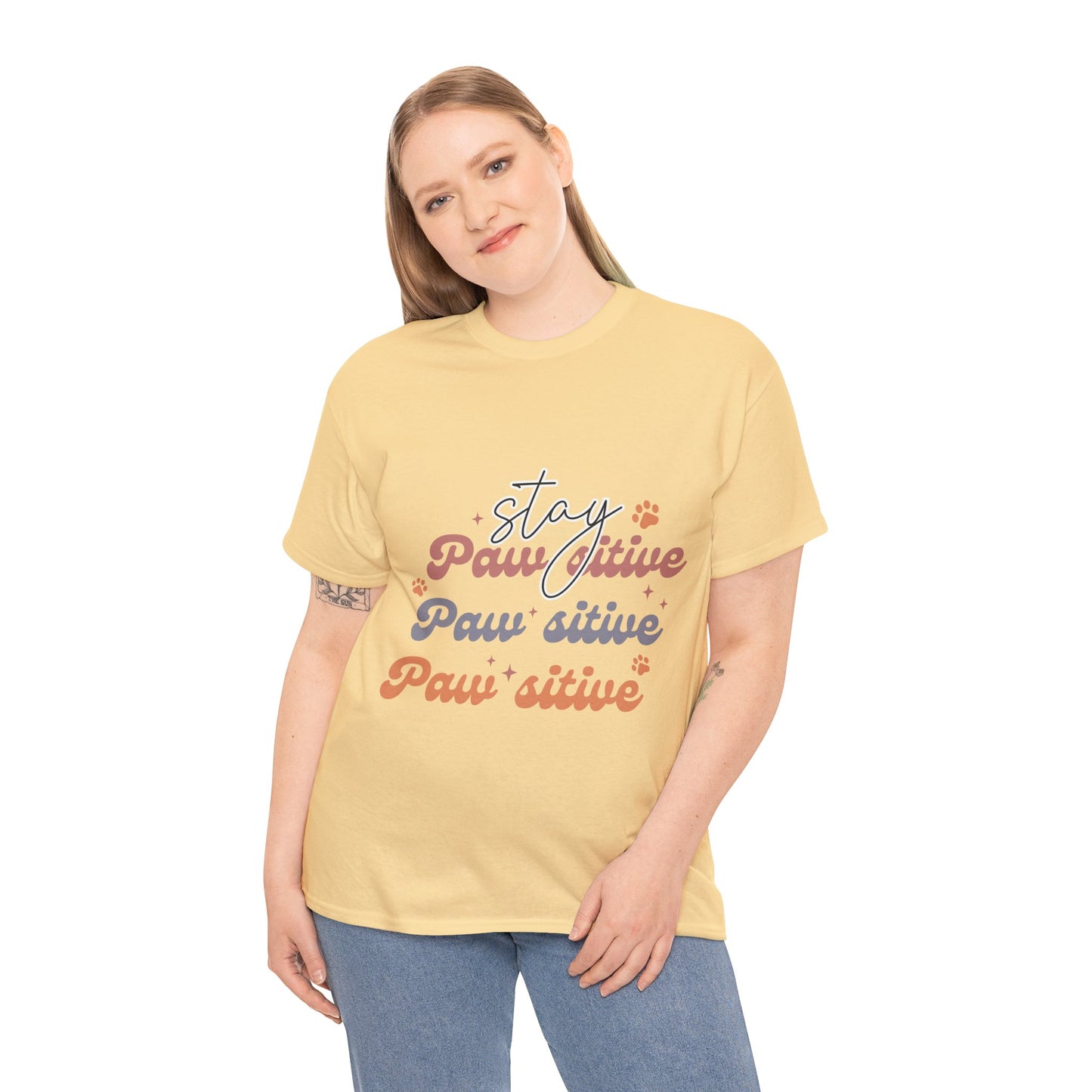 Stay Paw Sitive Unisex Heavy Cotton Tee