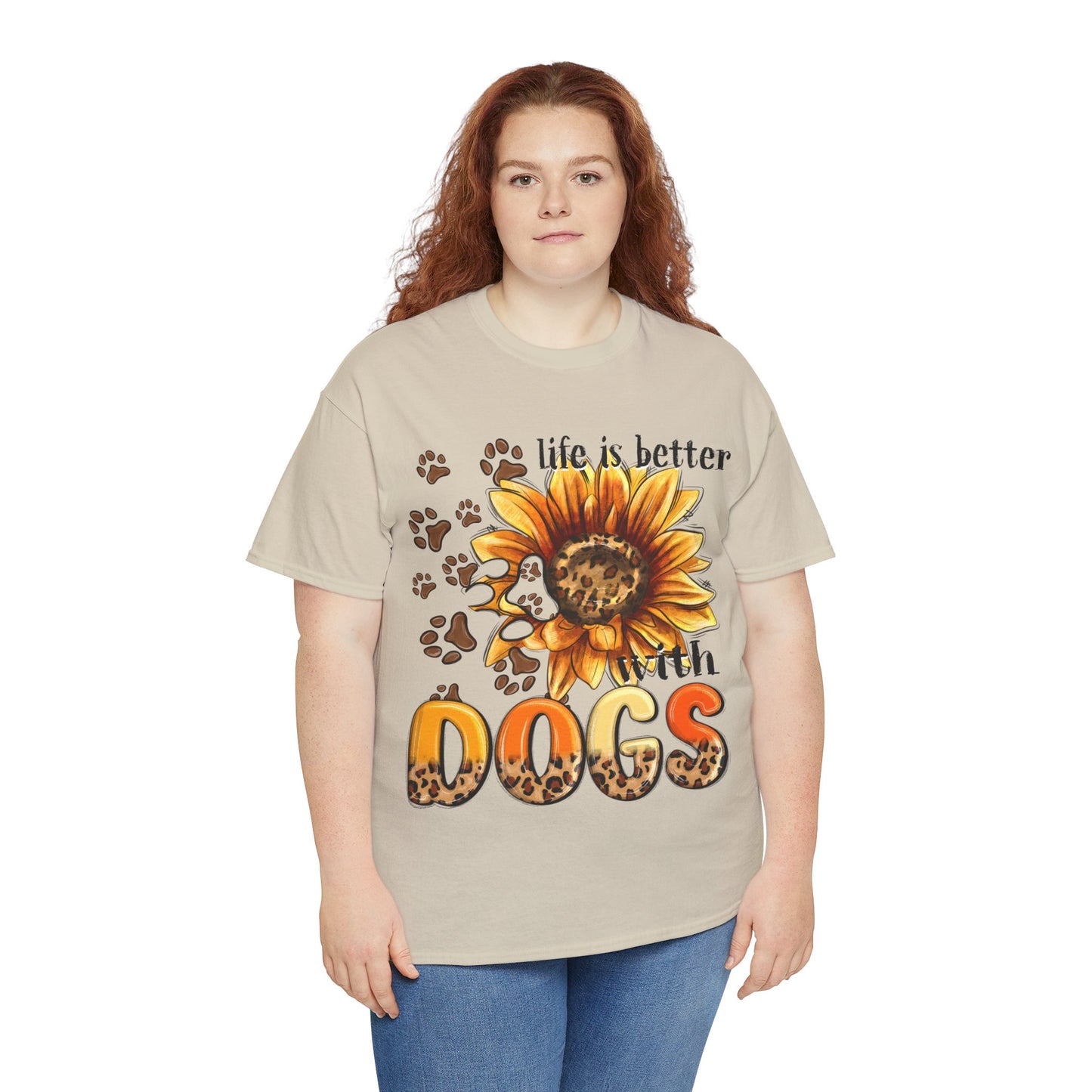 Life Is Better With Dogs Unisex Heavy Cotton Tee