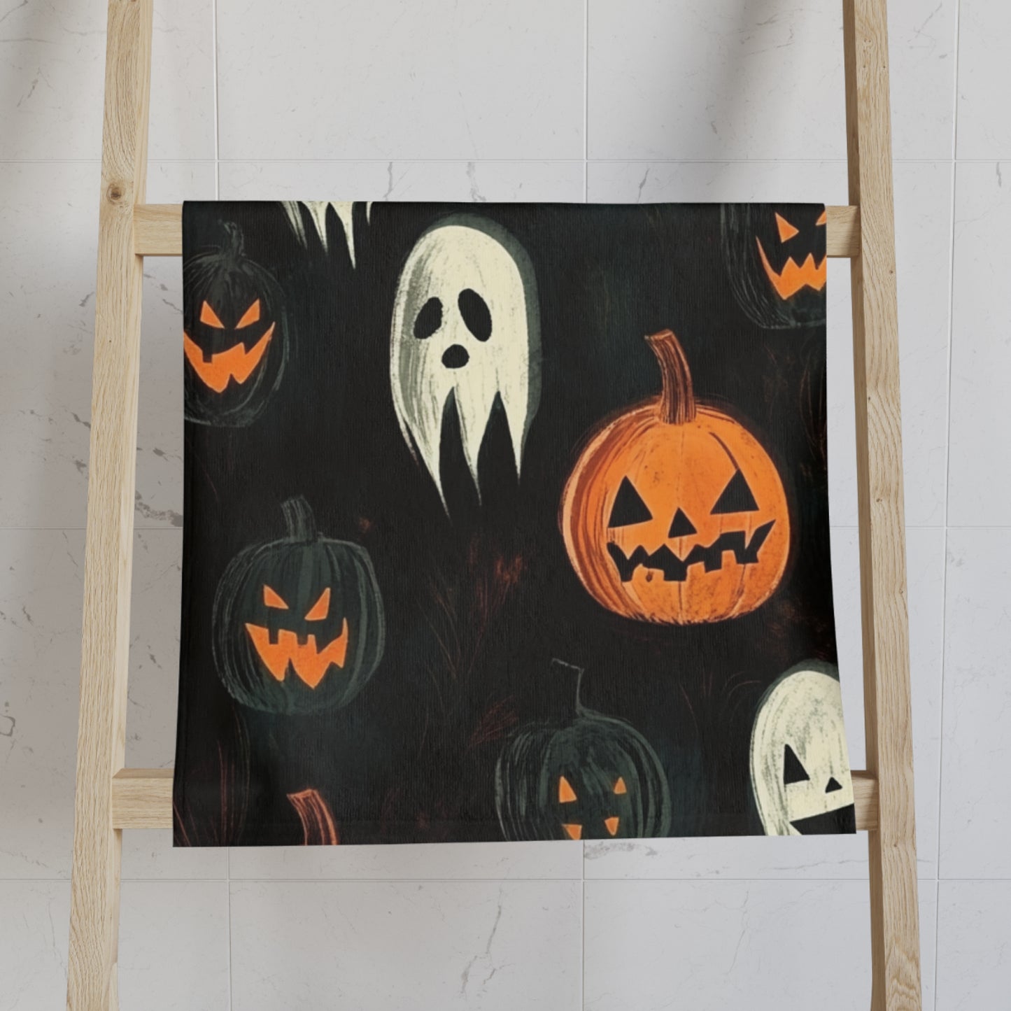 Halloween Ghost and Pumpkin Hand Towel