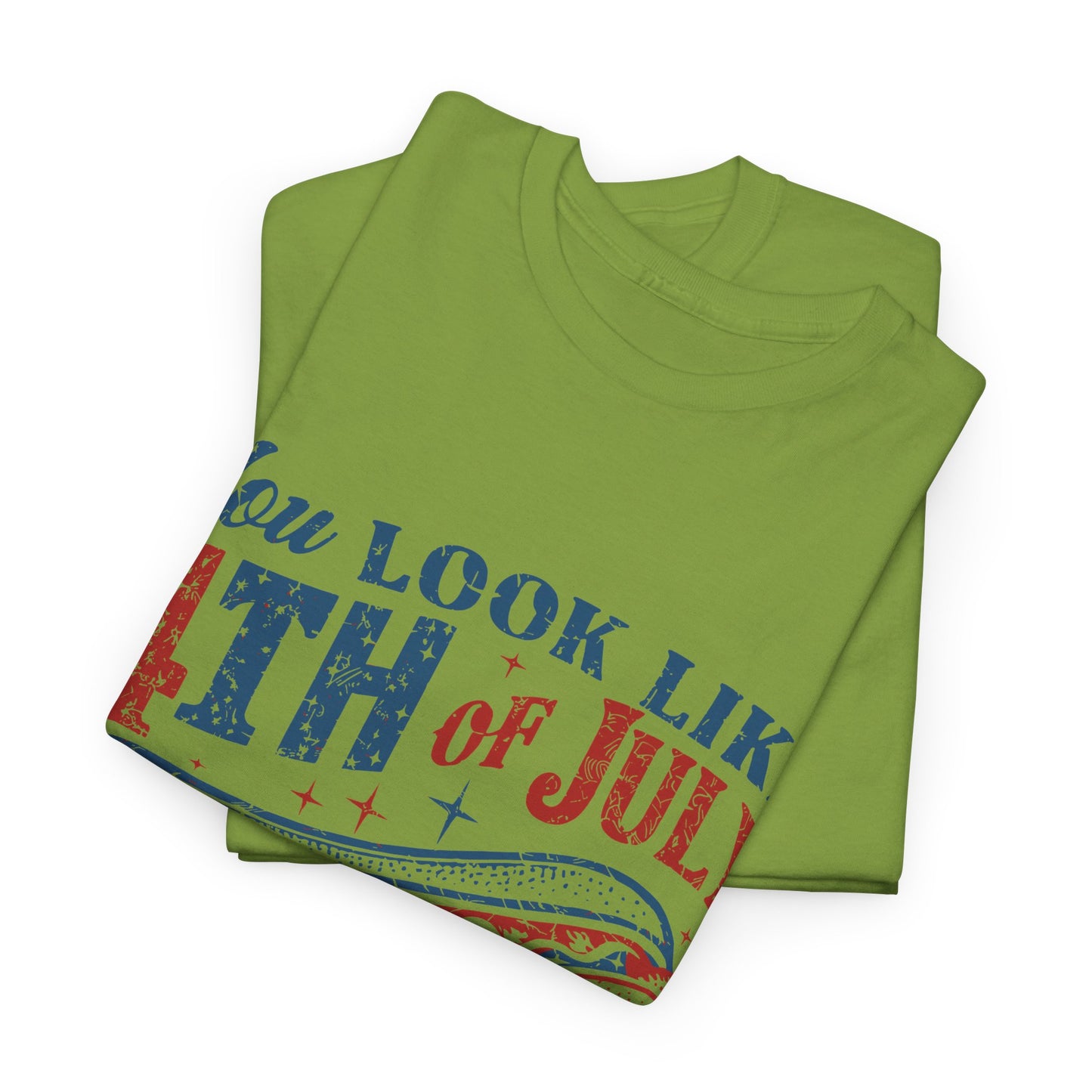 4th of July Hotdog Unisex Heavy Cotton Tee