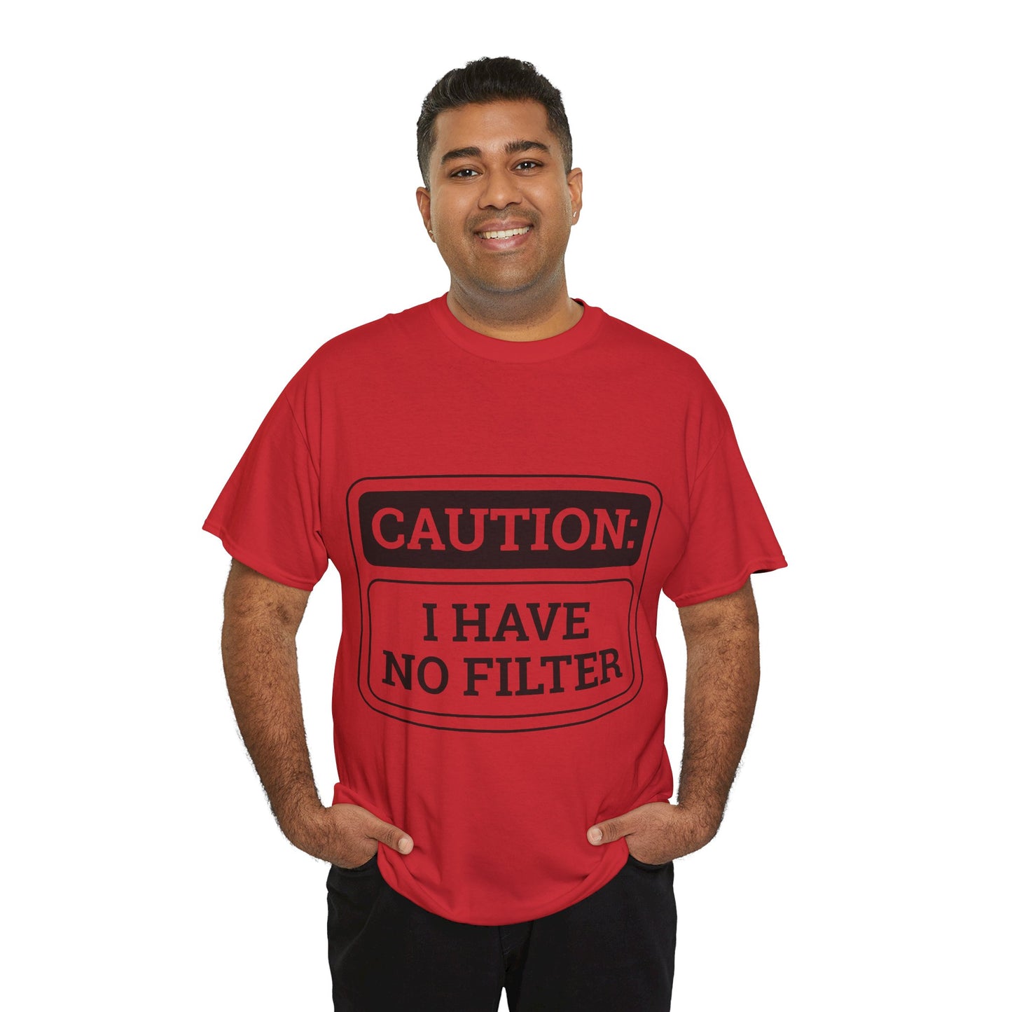 Caution I Have No Filter Unisex Heavy Cotton Tee