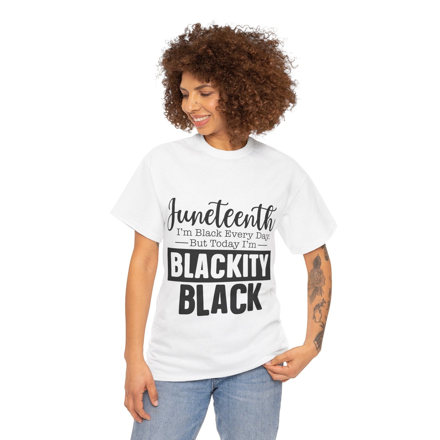 Juneteenth Black Everyday Unisex Heavy Cotton Tee