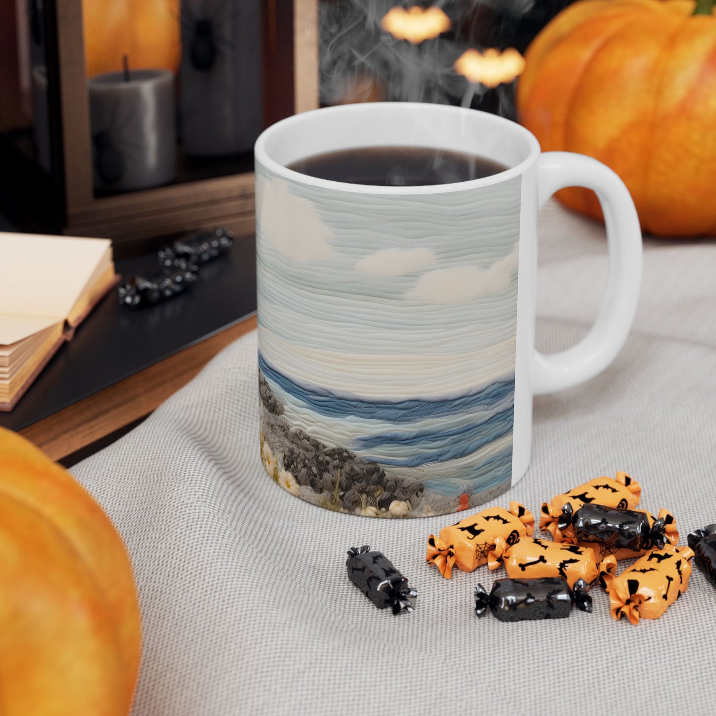 Seaside Lighthouse Ceramic Mug, (11oz, 15oz)