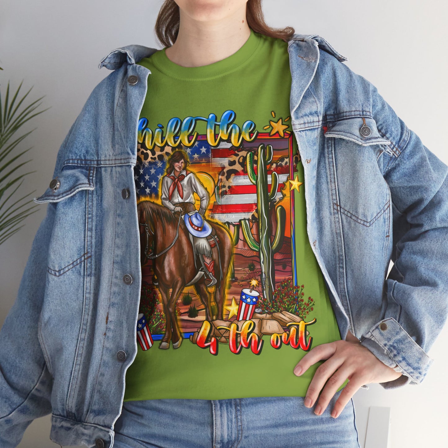 Cowgirl 4th of July Unisex Heavy Cotton Tee