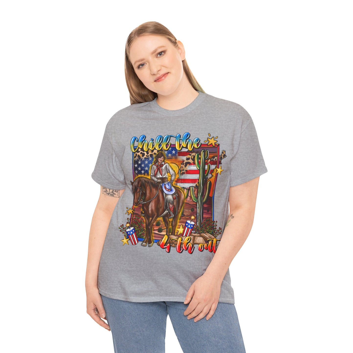 Cowgirl 4th of July Unisex Heavy Cotton Tee