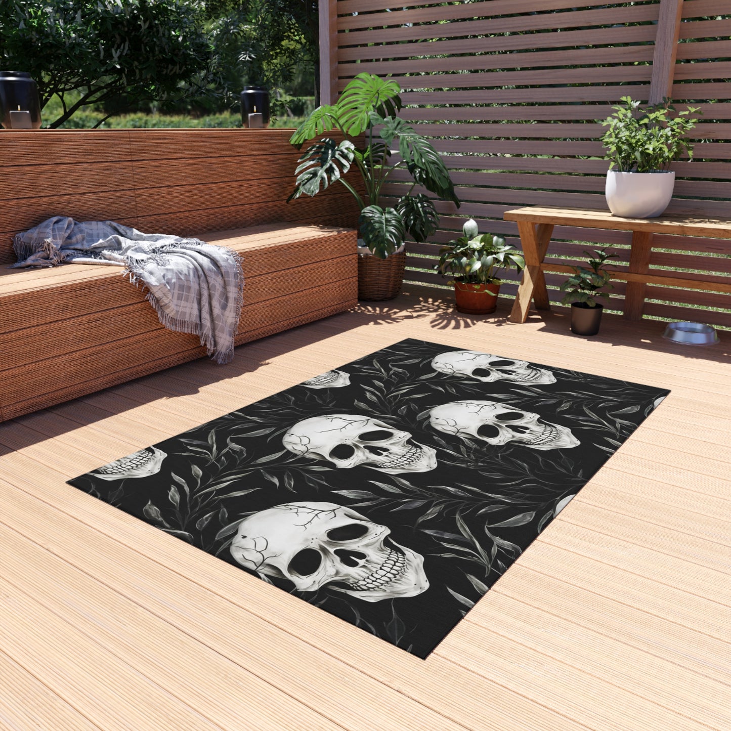 Halloween Skeleton Outdoor Rug