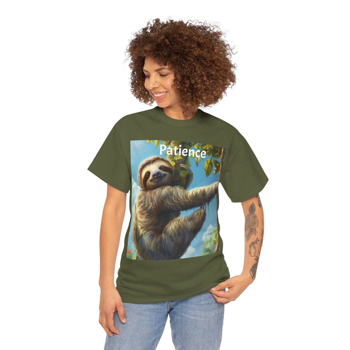 Sloth Patience Unisex Heavy Cotton Tee