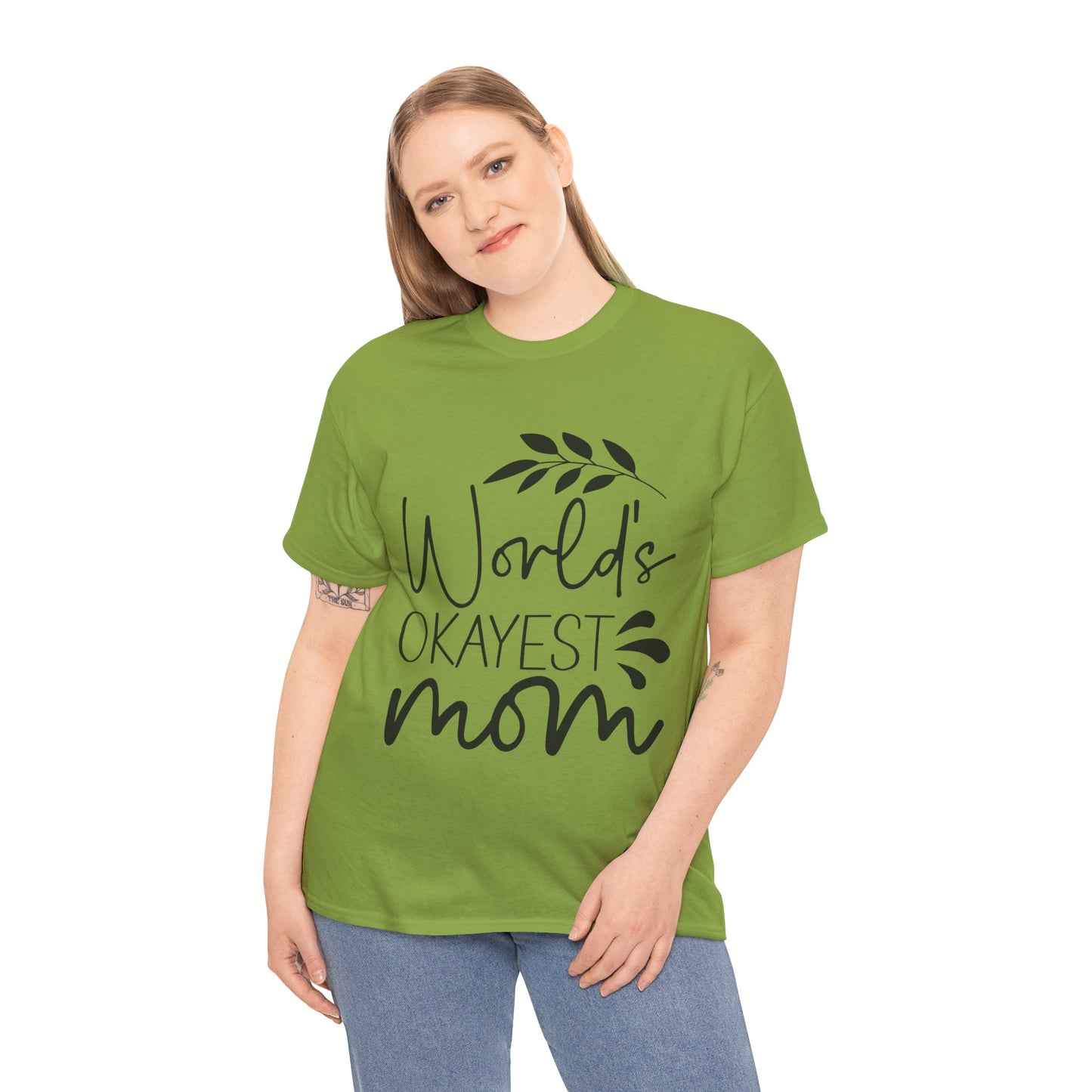 World's Okayest Mom Unisex Heavy Cotton Tee