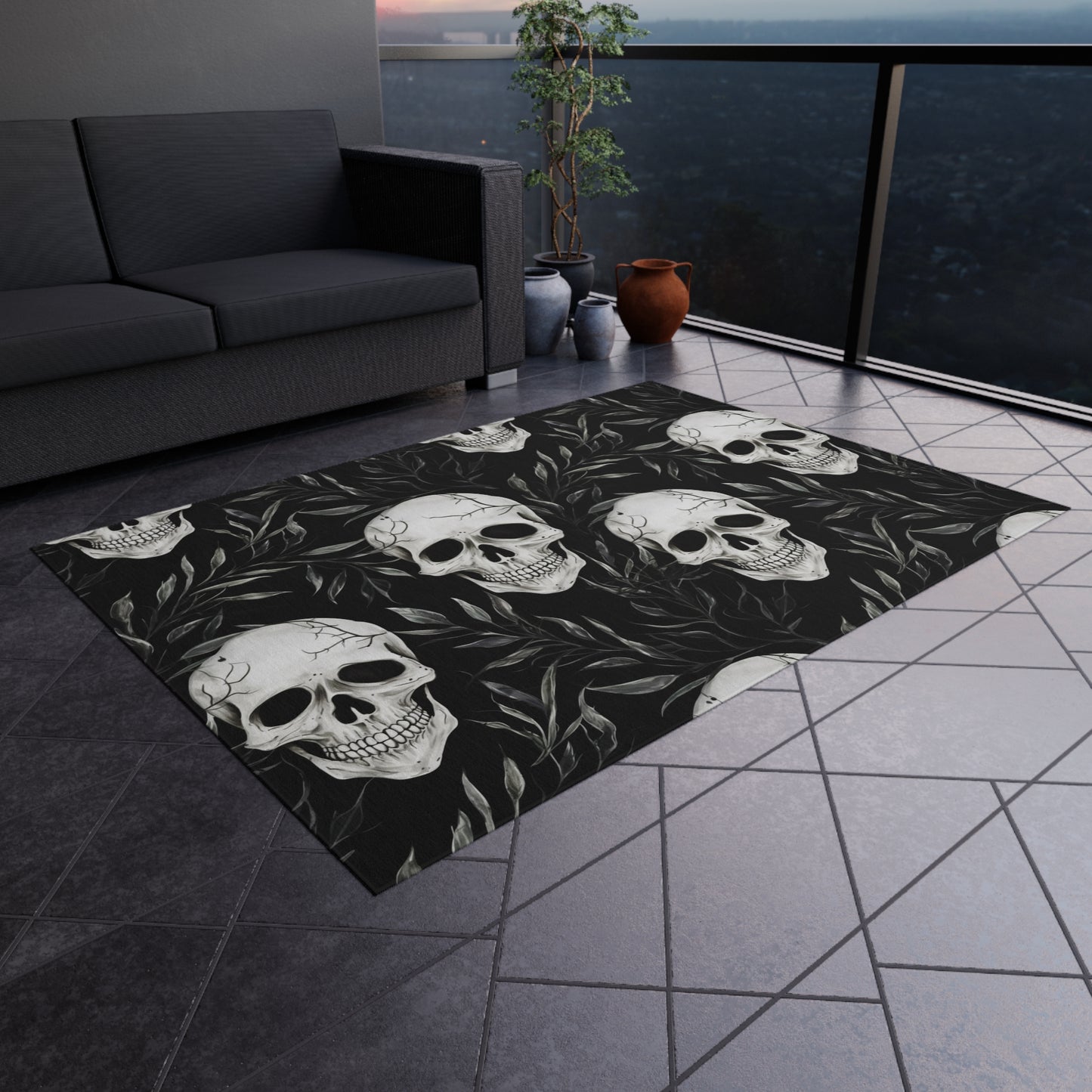 Halloween Skeleton Outdoor Rug